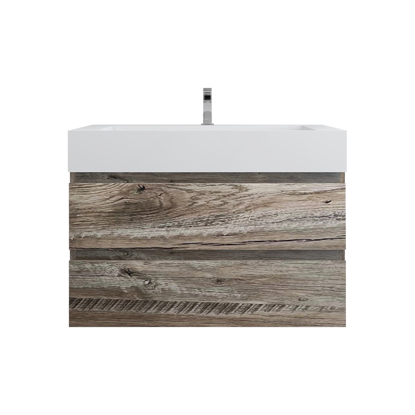 Better Vanity BOW 24"-48" Single Sink Floating Bathroom Vanity Reinforced Acrylic Sink Soft Close Doors & Drawers, Fully Assembled