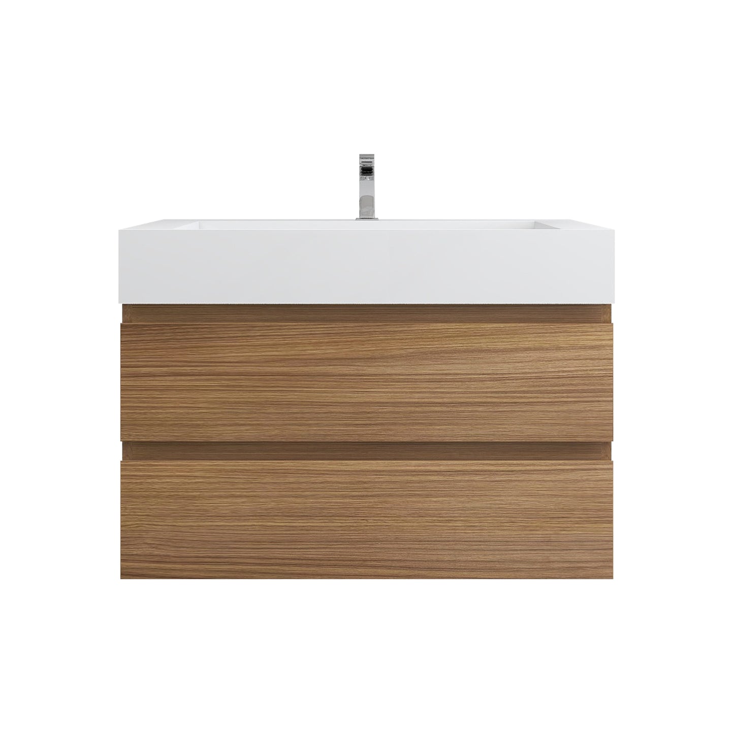 Better Vanity BOW 24"-48" Single Sink Floating Bathroom Vanity Reinforced Acrylic Sink Soft Close Doors & Drawers, Fully Assembled