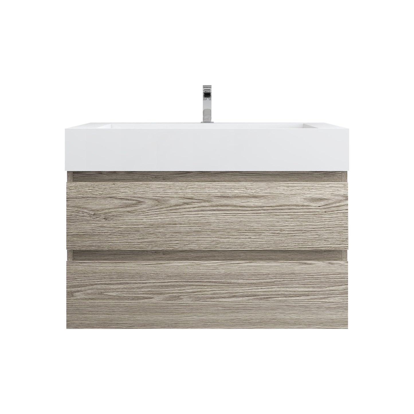 Better Vanity BOW 24"-48" Single Sink Floating Bathroom Vanity Reinforced Acrylic Sink Soft Close Doors & Drawers, Fully Assembled