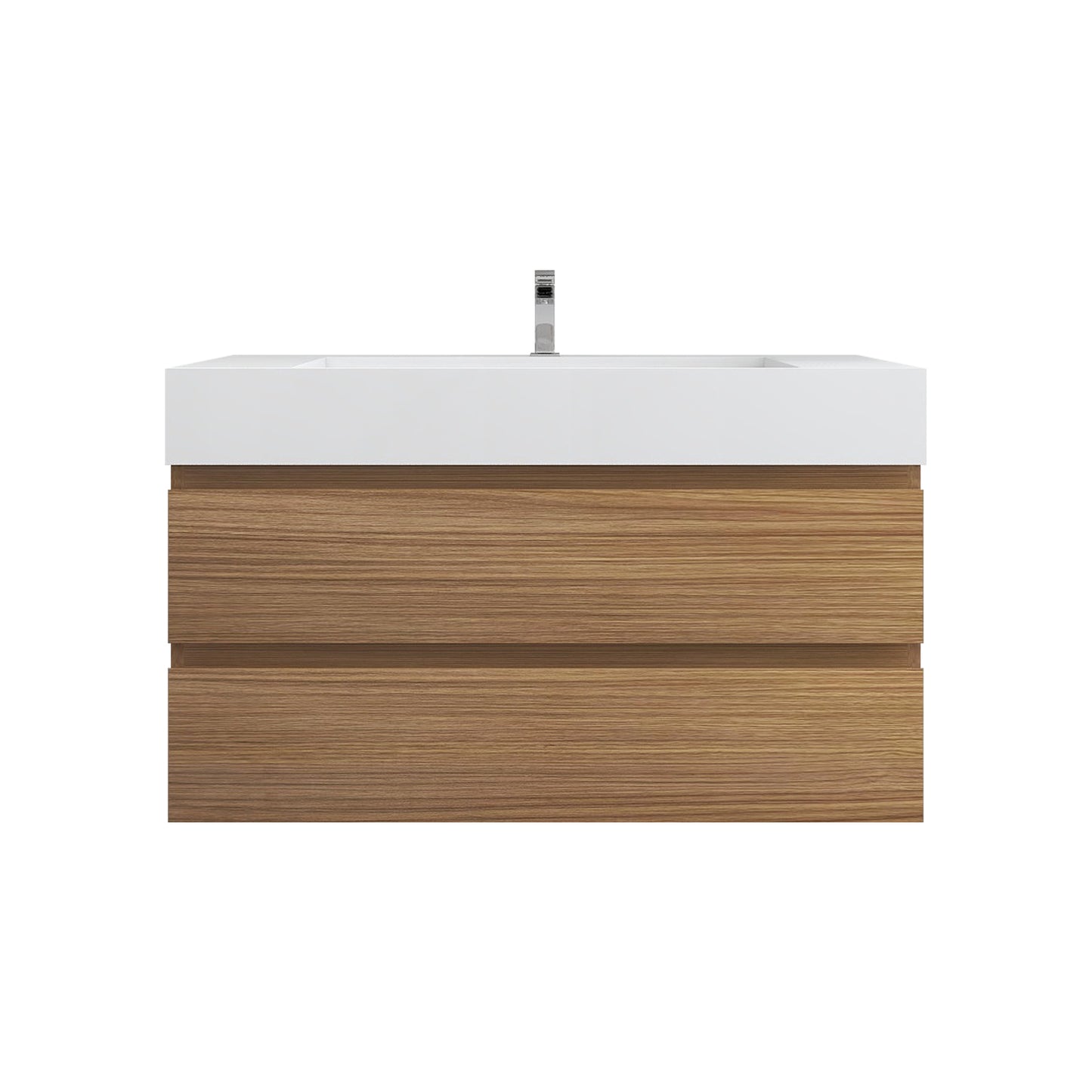 Better Vanity BOW 24"-48" Single Sink Floating Bathroom Vanity Reinforced Acrylic Sink Soft Close Doors & Drawers, Fully Assembled
