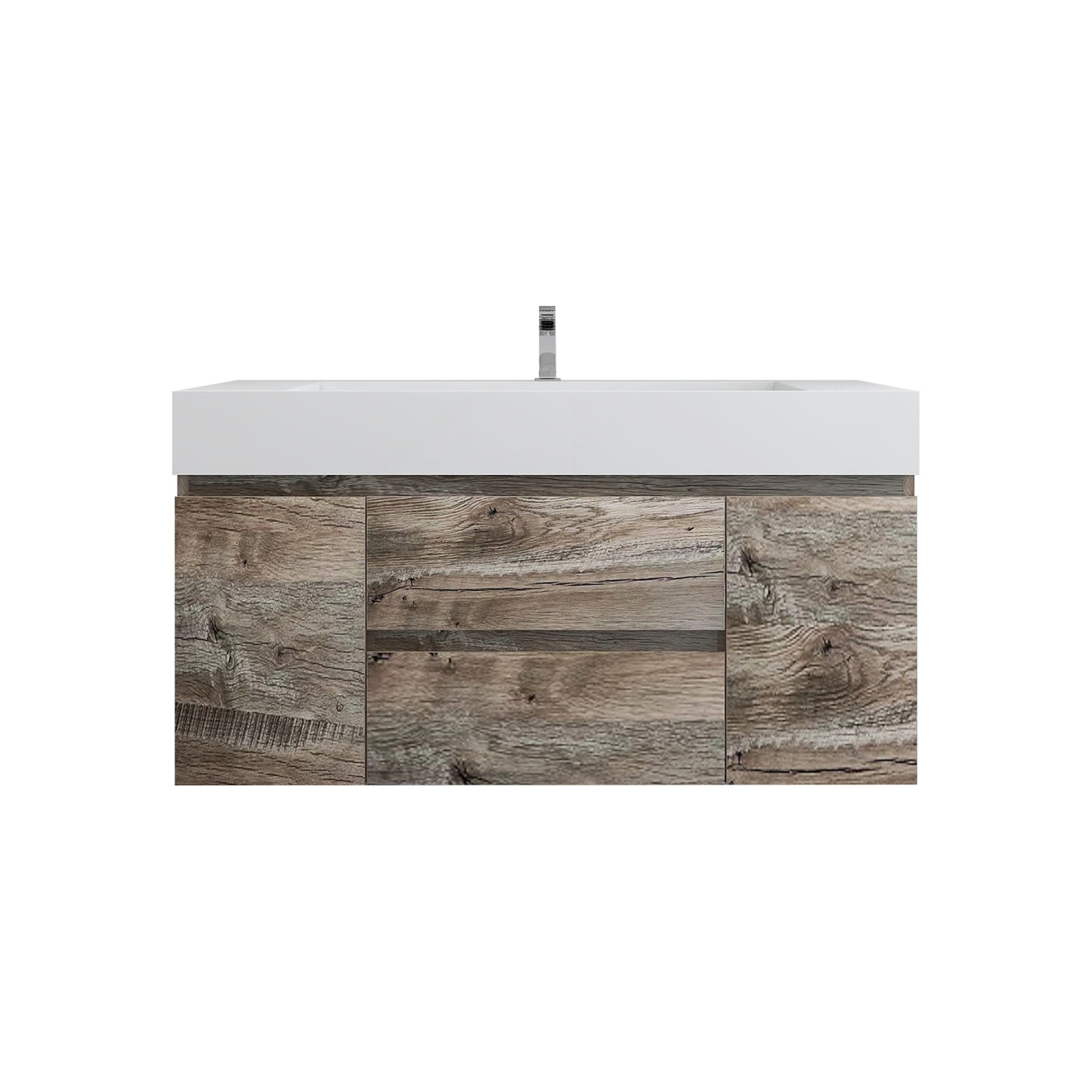Better Vanity BOW 24"-48" Single Sink Floating Bathroom Vanity Reinforced Acrylic Sink Soft Close Doors & Drawers, Fully Assembled