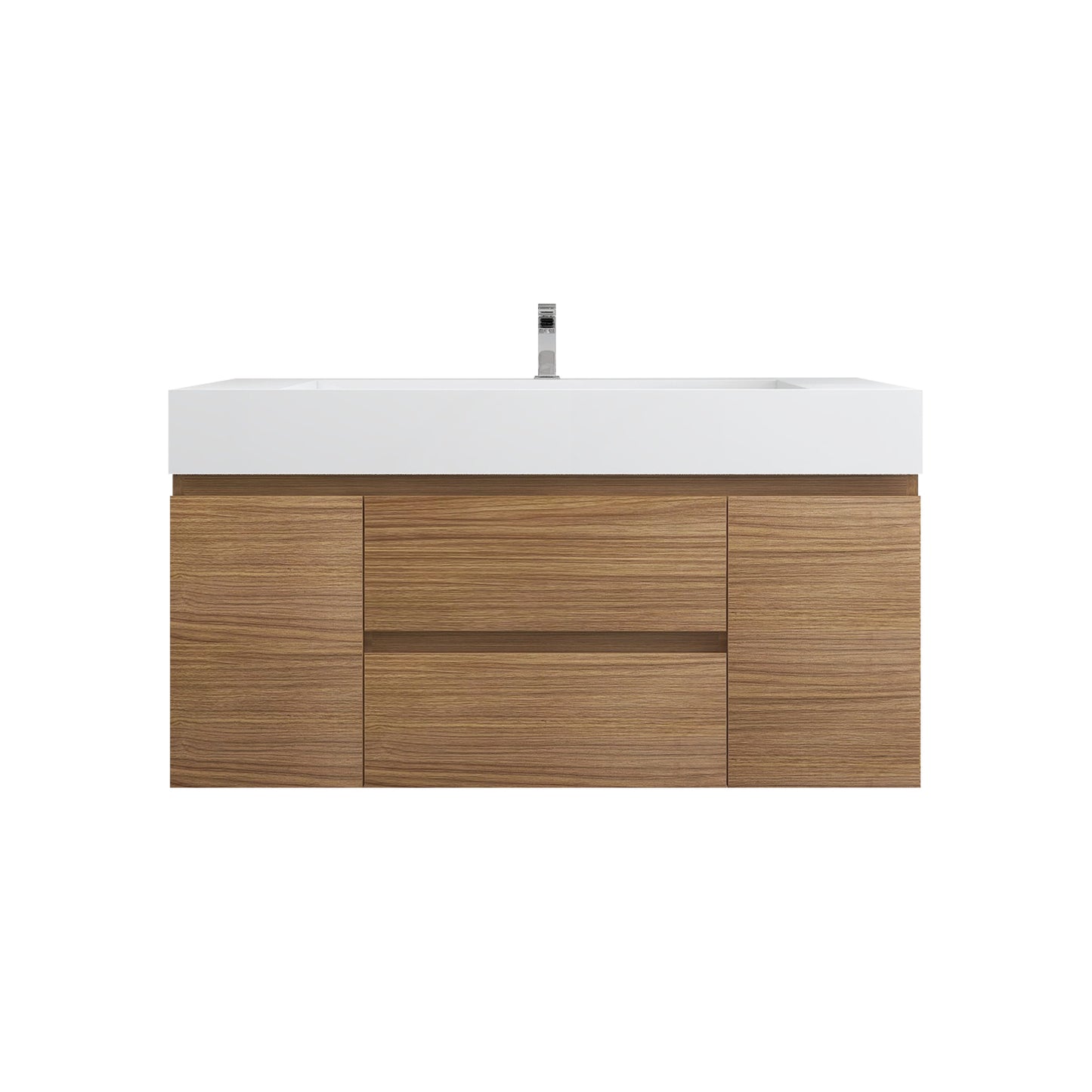 Better Vanity BOW 24"-48" Single Sink Floating Bathroom Vanity Reinforced Acrylic Sink Soft Close Doors & Drawers, Fully Assembled
