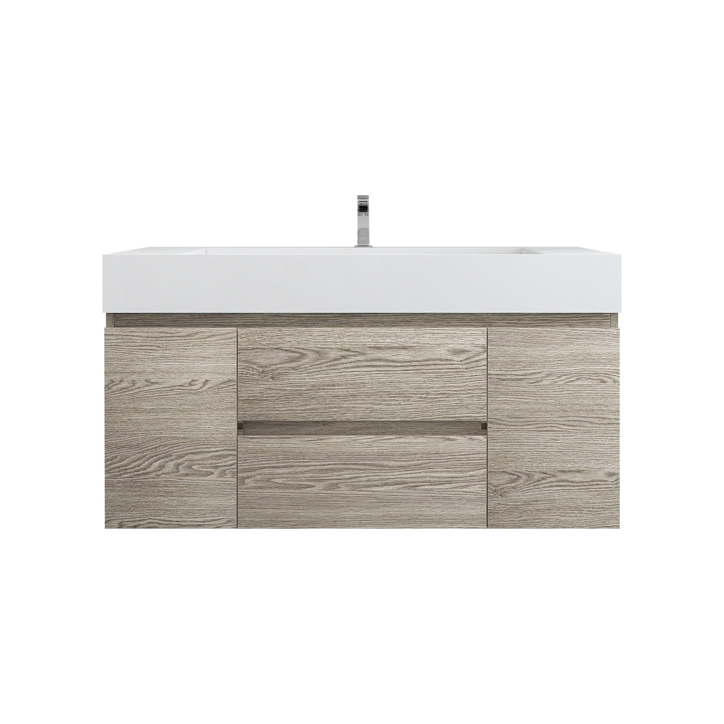 Better Vanity BOW 24"-48" Single Sink Floating Bathroom Vanity Reinforced Acrylic Sink Soft Close Doors & Drawers, Fully Assembled