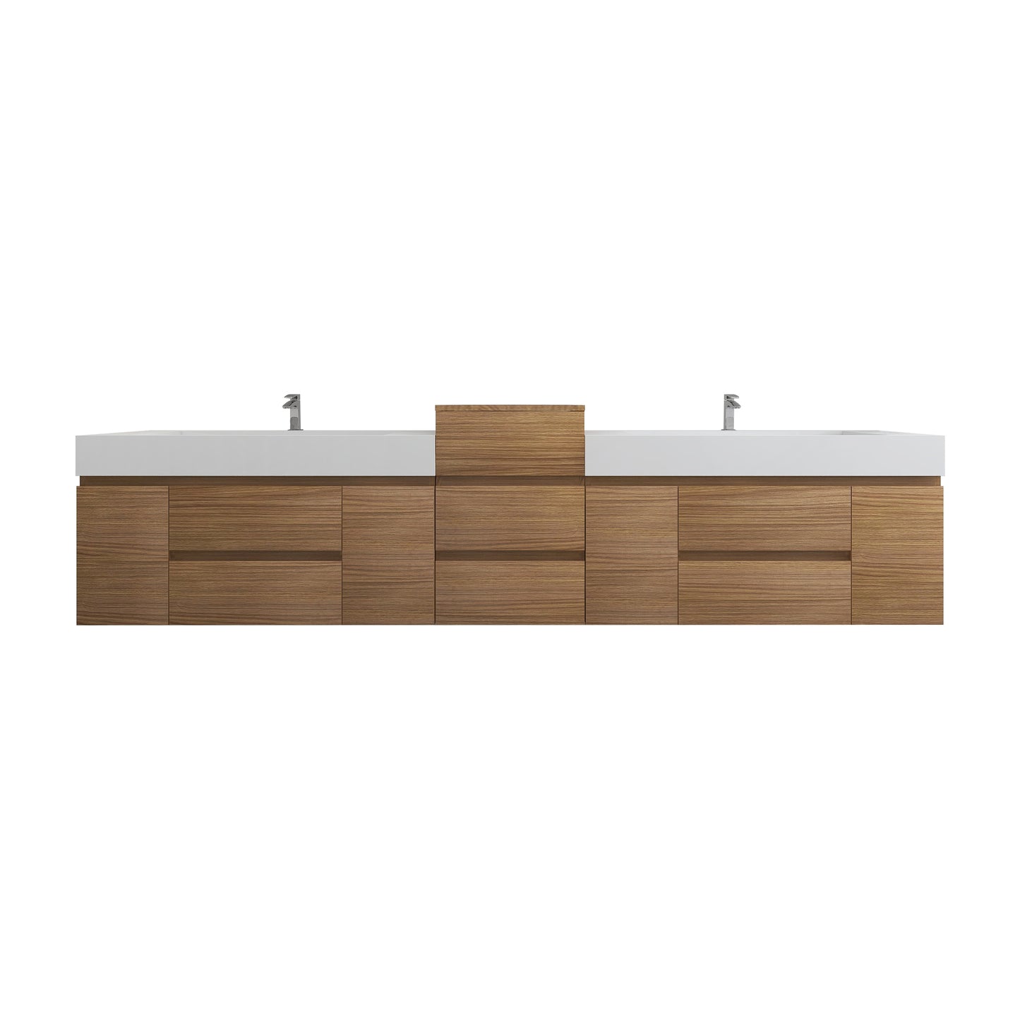 Better Vanity BOW 24"-48" Single Sink Floating Bathroom Vanity Reinforced Acrylic Sink Soft Close Doors & Drawers, Fully Assembled