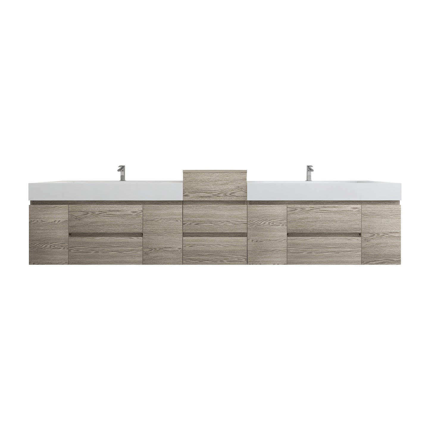 Better Vanity BOW 24"-48" Single Sink Floating Bathroom Vanity Reinforced Acrylic Sink Soft Close Doors & Drawers, Fully Assembled