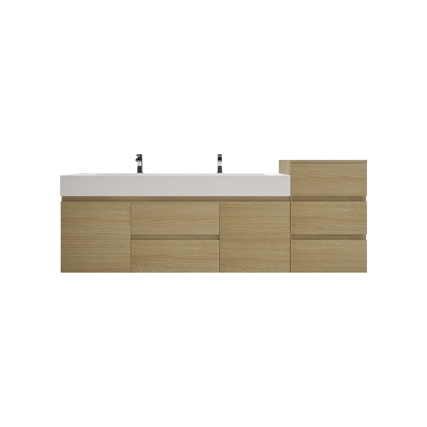 Better Vanity BOW 24"-48" Single Sink Floating Bathroom Vanity Reinforced Acrylic Sink Soft Close Doors & Drawers, Fully Assembled
