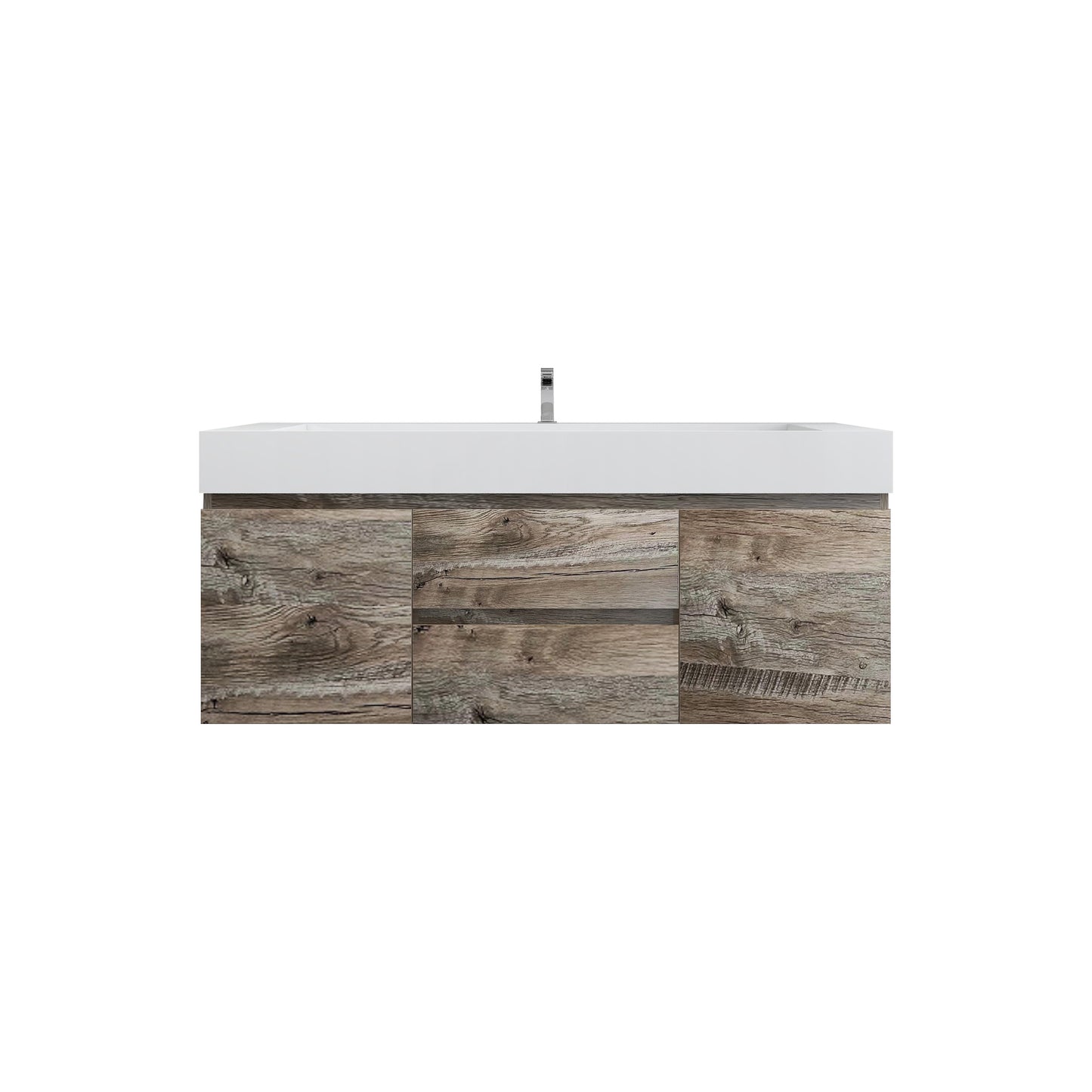 Better Vanity BOW 24"-48" Single Sink Floating Bathroom Vanity Reinforced Acrylic Sink Soft Close Doors & Drawers, Fully Assembled