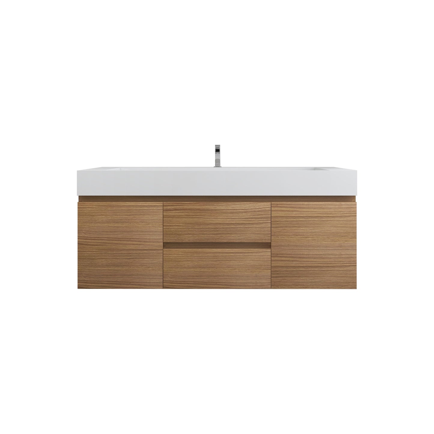 Better Vanity BOW 24"-48" Single Sink Floating Bathroom Vanity Reinforced Acrylic Sink Soft Close Doors & Drawers, Fully Assembled
