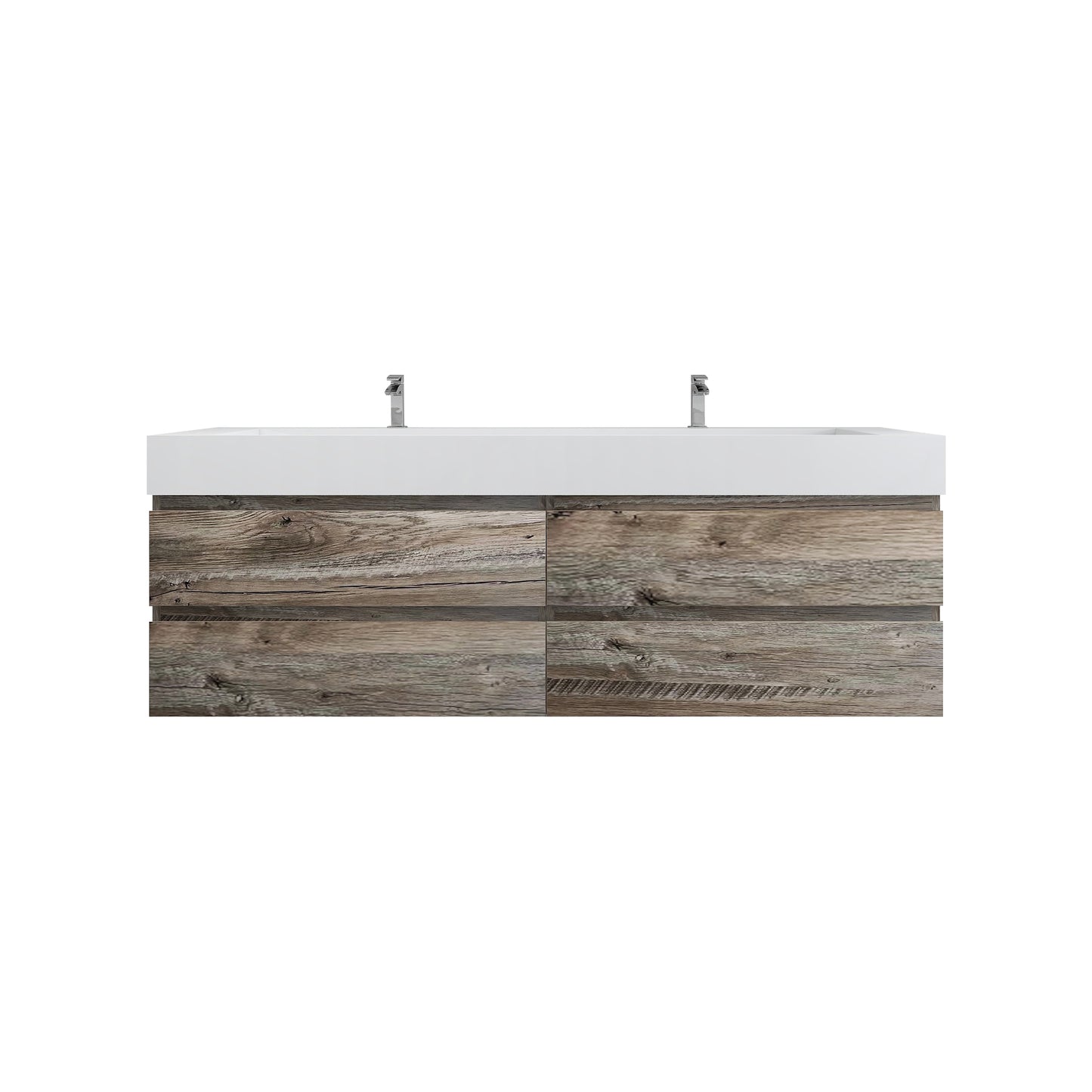 Better Vanity BOW 24"-48" Single Sink Floating Bathroom Vanity Reinforced Acrylic Sink Soft Close Doors & Drawers, Fully Assembled