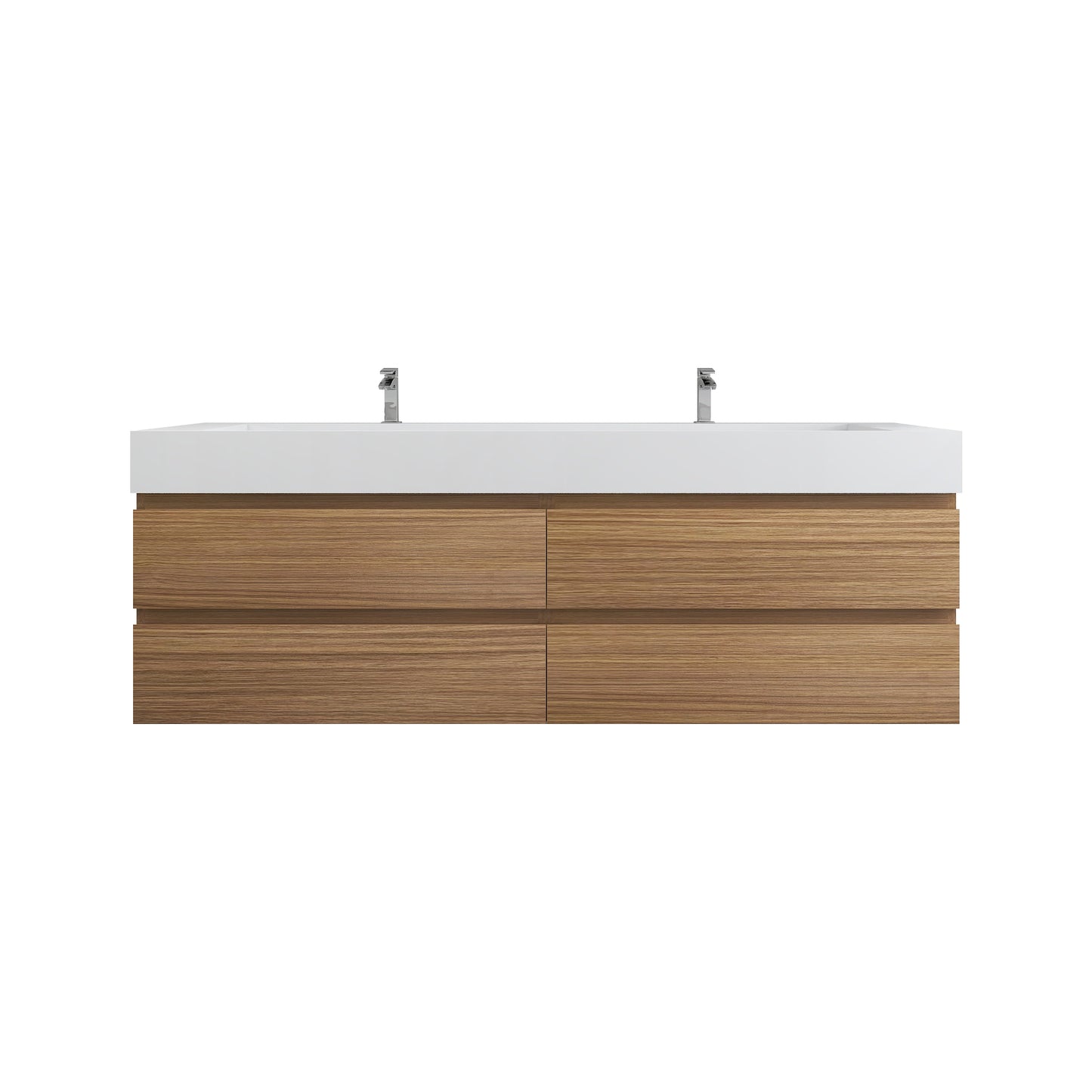 Better Vanity BOW 24"-48" Single Sink Floating Bathroom Vanity Reinforced Acrylic Sink Soft Close Doors & Drawers, Fully Assembled