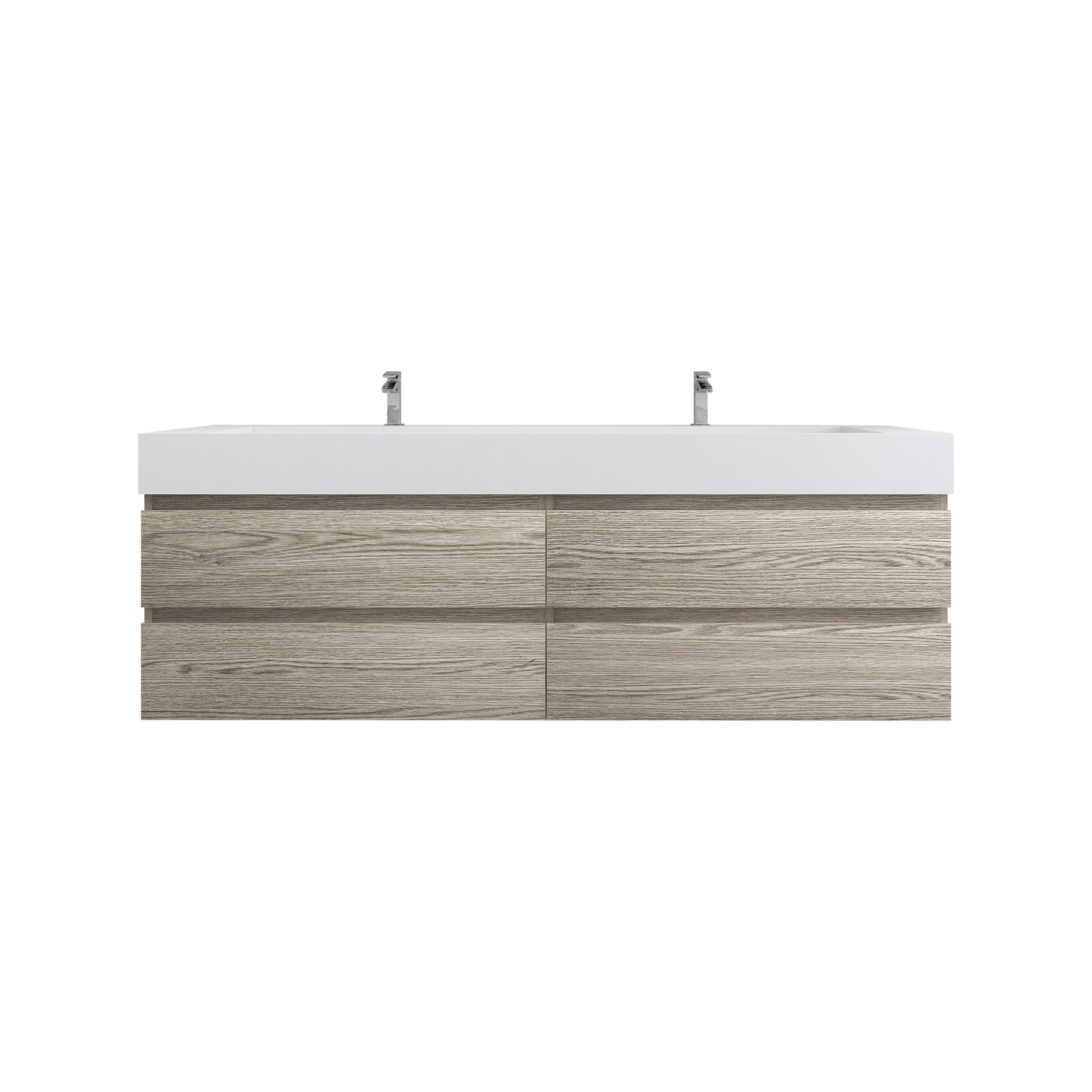 Better Vanity BOW 24"-48" Single Sink Floating Bathroom Vanity Reinforced Acrylic Sink Soft Close Doors & Drawers, Fully Assembled