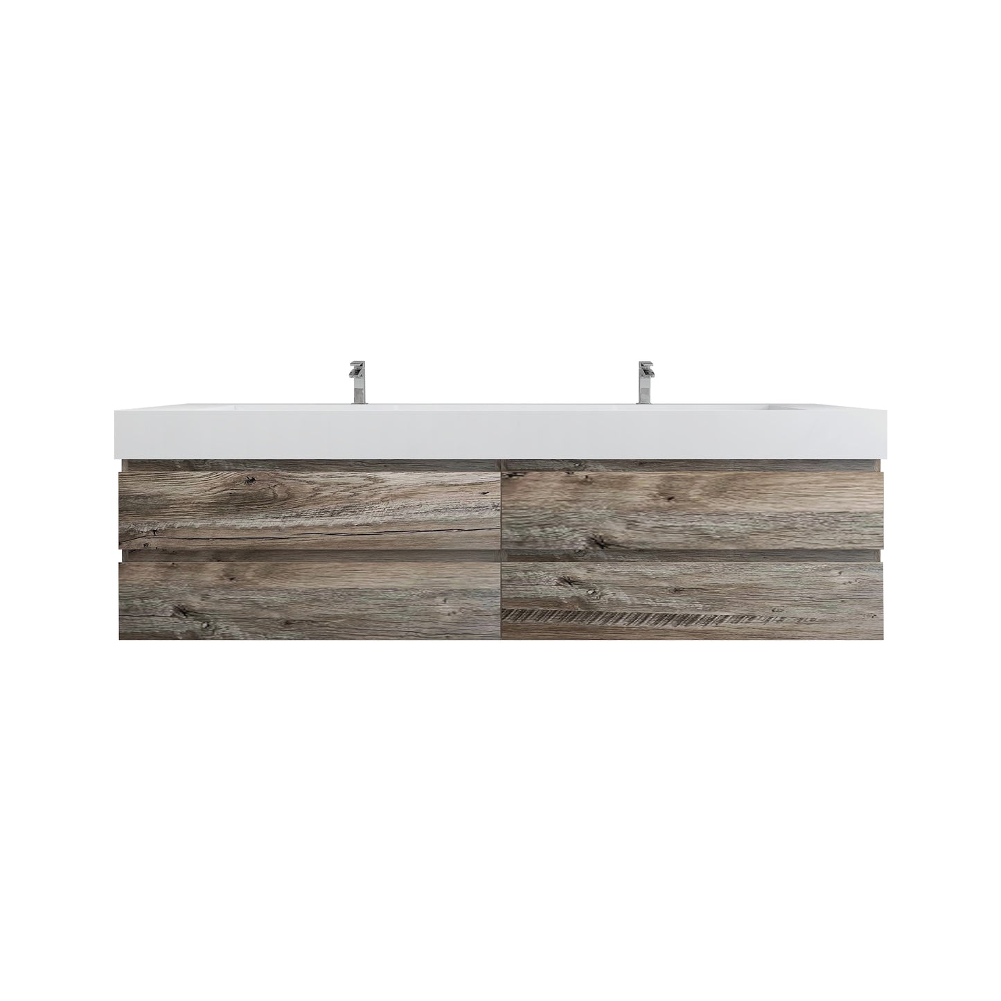 Better Vanity BOW 24"-48" Single Sink Floating Bathroom Vanity Reinforced Acrylic Sink Soft Close Doors & Drawers, Fully Assembled