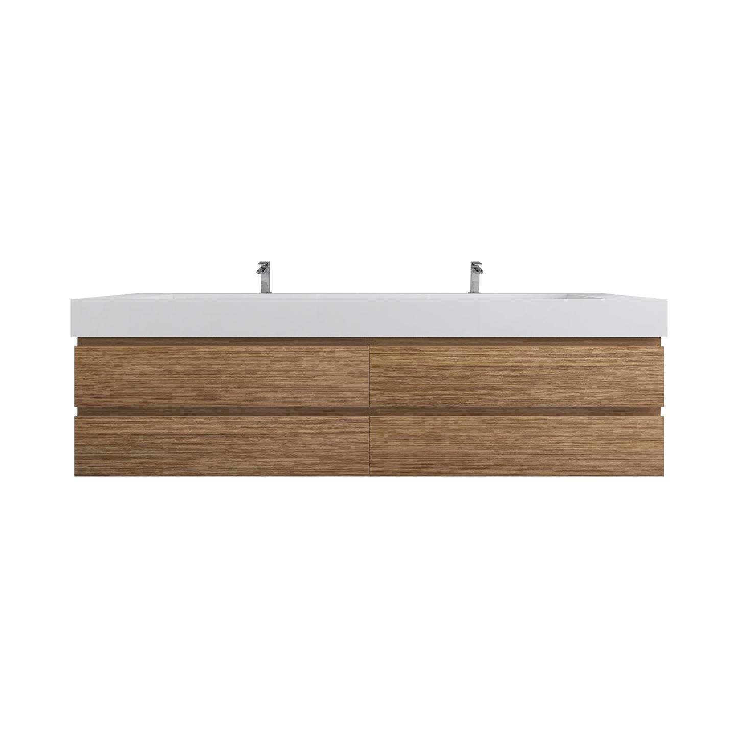 Better Vanity BOW 24"-48" Single Sink Floating Bathroom Vanity Reinforced Acrylic Sink Soft Close Doors & Drawers, Fully Assembled