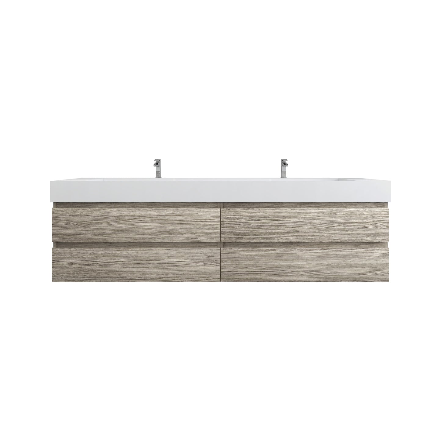 Better Vanity BOW 24"-48" Single Sink Floating Bathroom Vanity Reinforced Acrylic Sink Soft Close Doors & Drawers, Fully Assembled