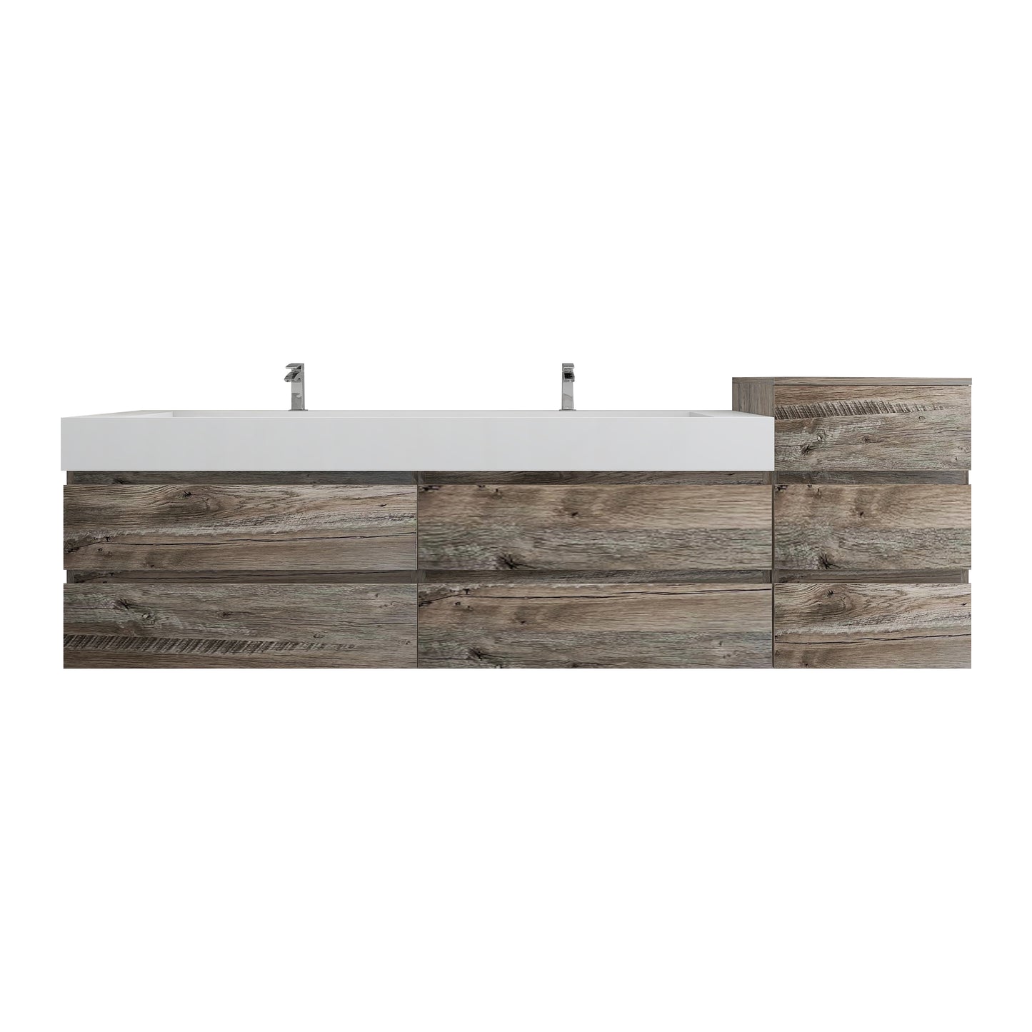 Better Vanity BOW 24"-48" Single Sink Floating Bathroom Vanity Reinforced Acrylic Sink Soft Close Doors & Drawers, Fully Assembled