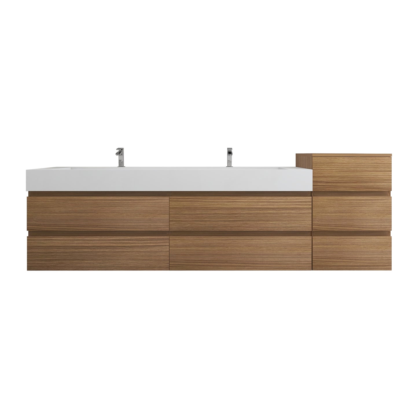 Better Vanity BOW 24"-48" Single Sink Floating Bathroom Vanity Reinforced Acrylic Sink Soft Close Doors & Drawers, Fully Assembled