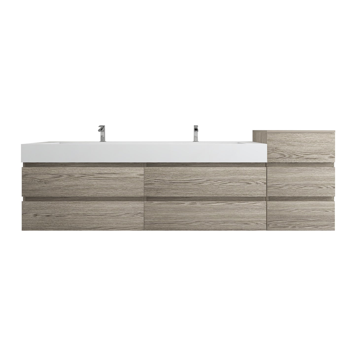 Better Vanity BOW 24"-48" Single Sink Floating Bathroom Vanity Reinforced Acrylic Sink Soft Close Doors & Drawers, Fully Assembled