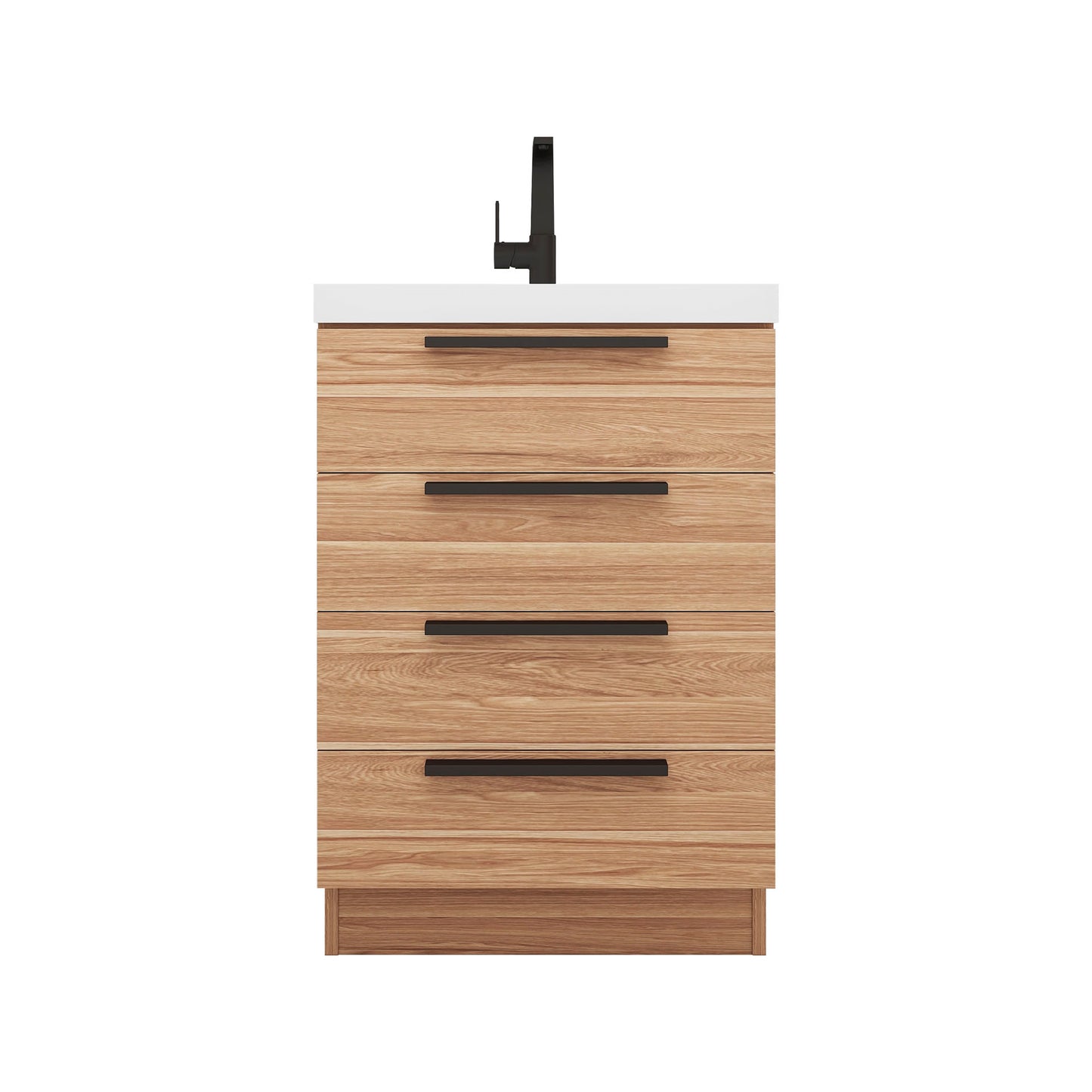 Better Vanity Carla 24" -84" Freestanding Bathroom Vanity with Reinforced Acrylic Sink, Soft-Close Doors & Drawers, Fully Assembled