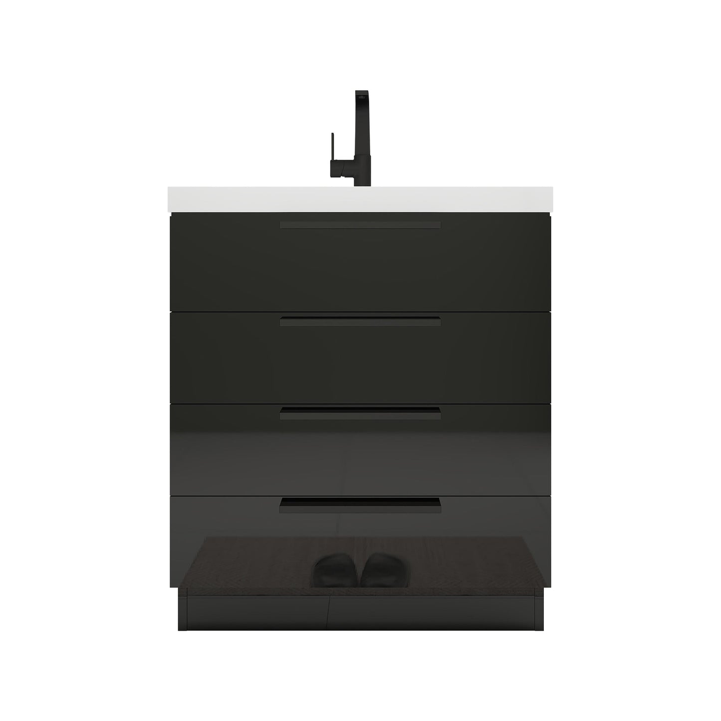 Better Vanity Carla 24" -84" Freestanding Bathroom Vanity with Reinforced Acrylic Sink, Soft-Close Doors & Drawers, Fully Assembled