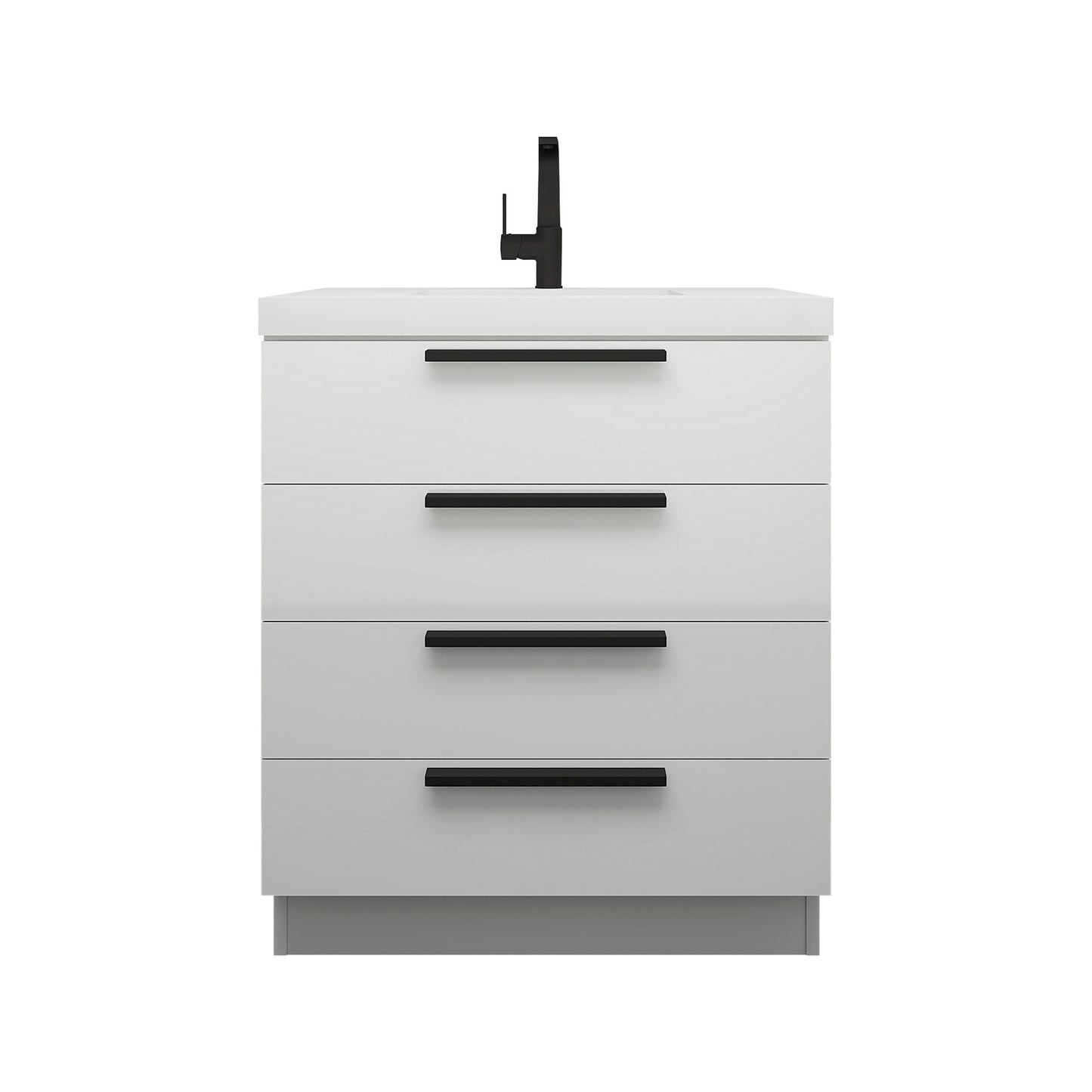 Better Vanity Carla 24" -84" Freestanding Bathroom Vanity with Reinforced Acrylic Sink, Soft-Close Doors & Drawers, Fully Assembled