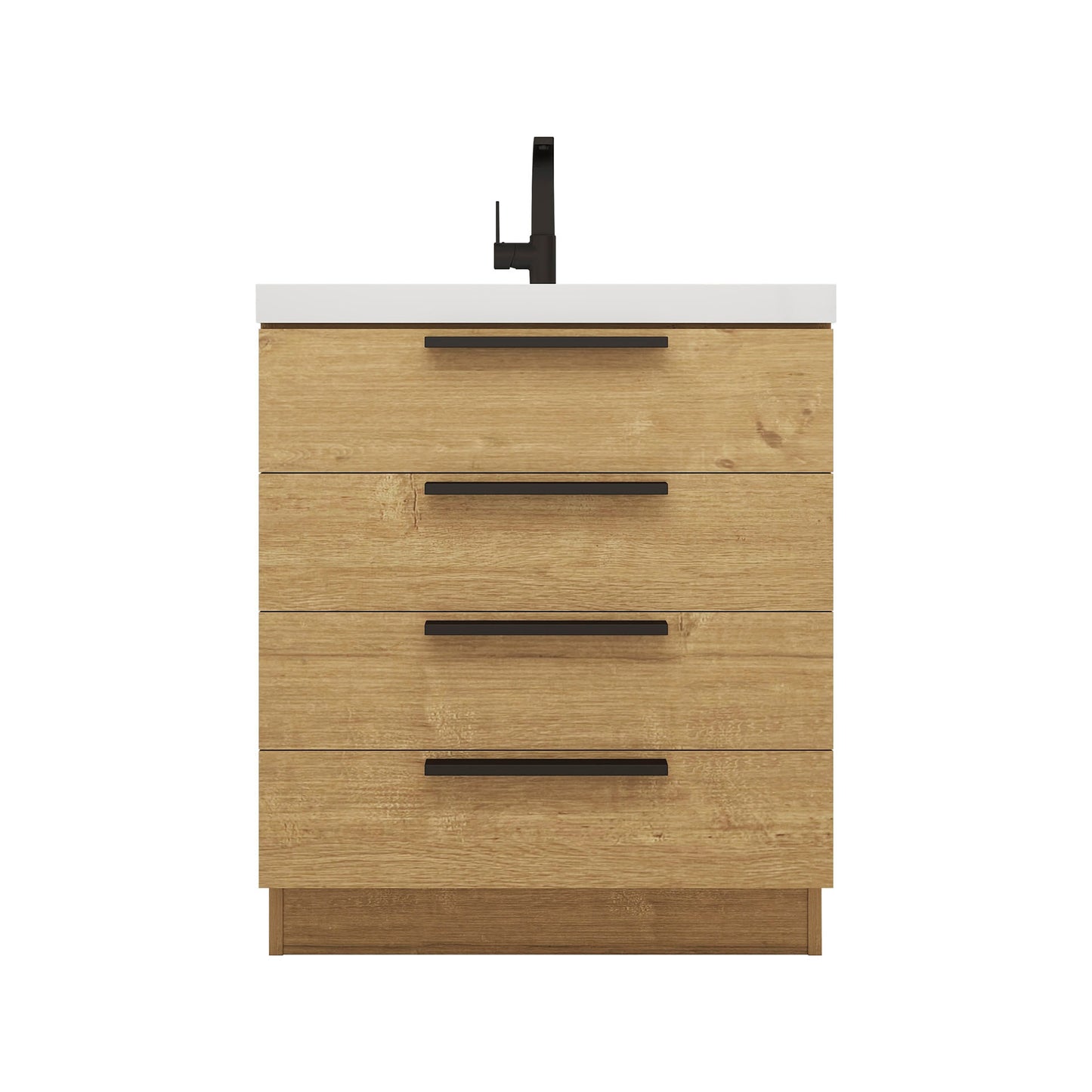 Better Vanity Carla 24" -84" Freestanding Bathroom Vanity with Reinforced Acrylic Sink, Soft-Close Doors & Drawers, Fully Assembled