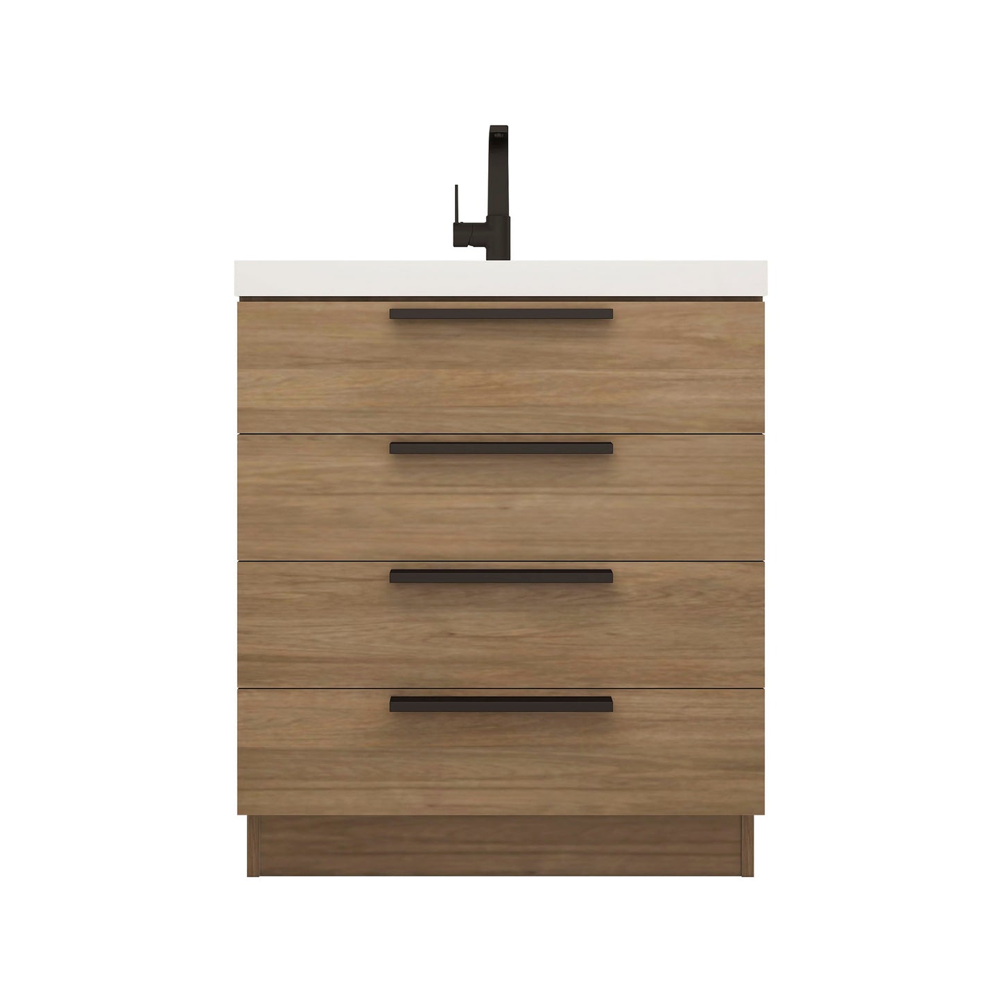 Better Vanity Carla 24" -84" Freestanding Bathroom Vanity with Reinforced Acrylic Sink, Soft-Close Doors & Drawers, Fully Assembled