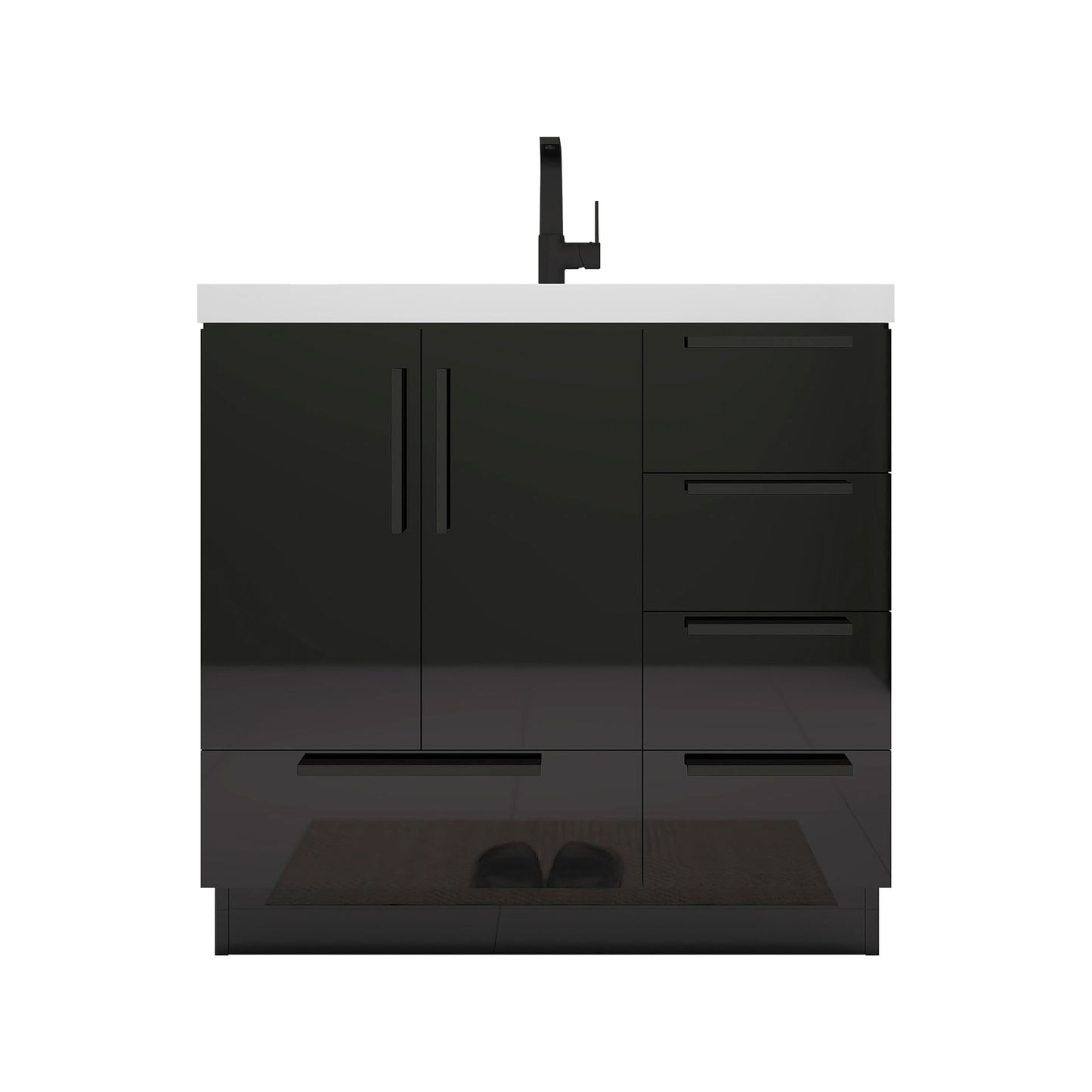 Better Vanity Carla 24" -84" Freestanding Bathroom Vanity with Reinforced Acrylic Sink, Soft-Close Doors & Drawers, Fully Assembled