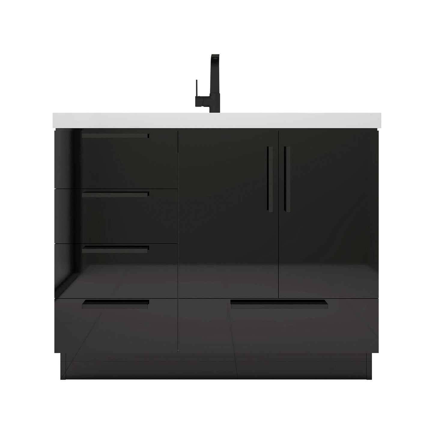 Better Vanity Carla 24" -84" Freestanding Bathroom Vanity with Reinforced Acrylic Sink, Soft-Close Doors & Drawers, Fully Assembled