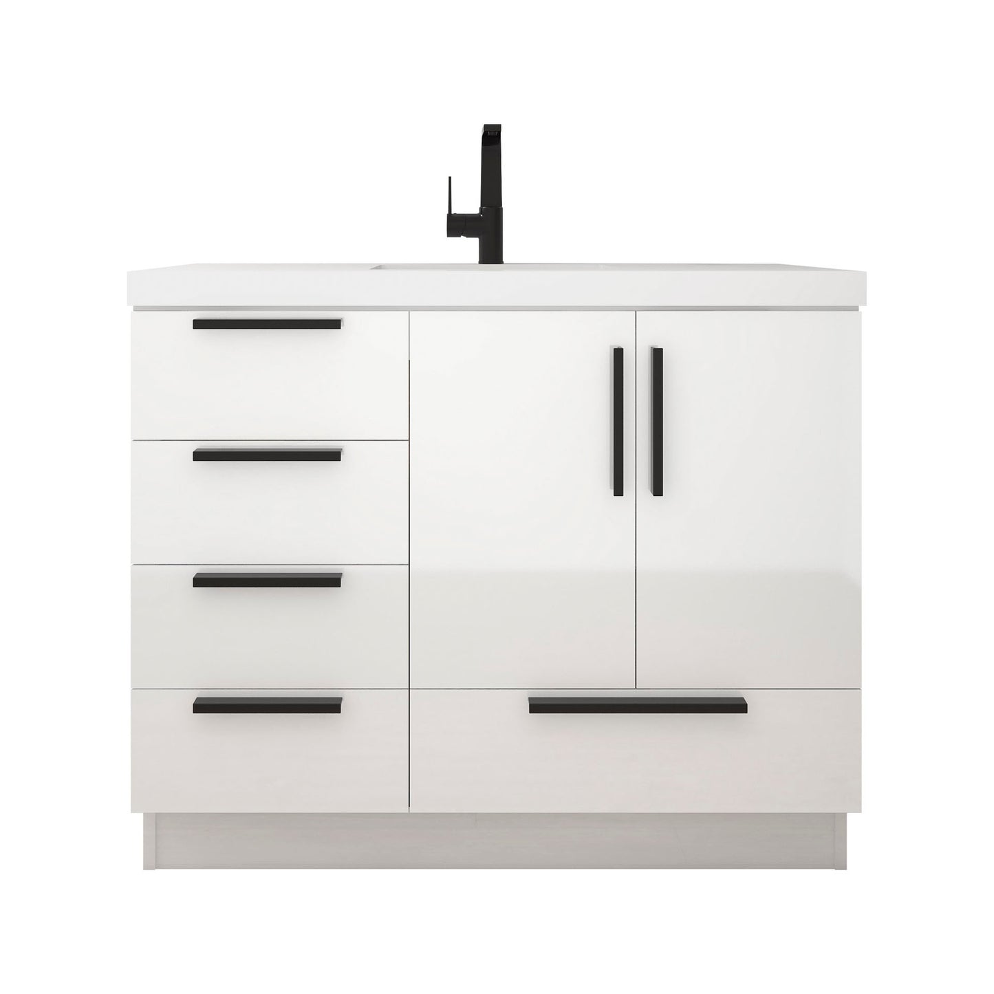 Better Vanity Carla 24" -84" Freestanding Bathroom Vanity with Reinforced Acrylic Sink, Soft-Close Doors & Drawers, Fully Assembled