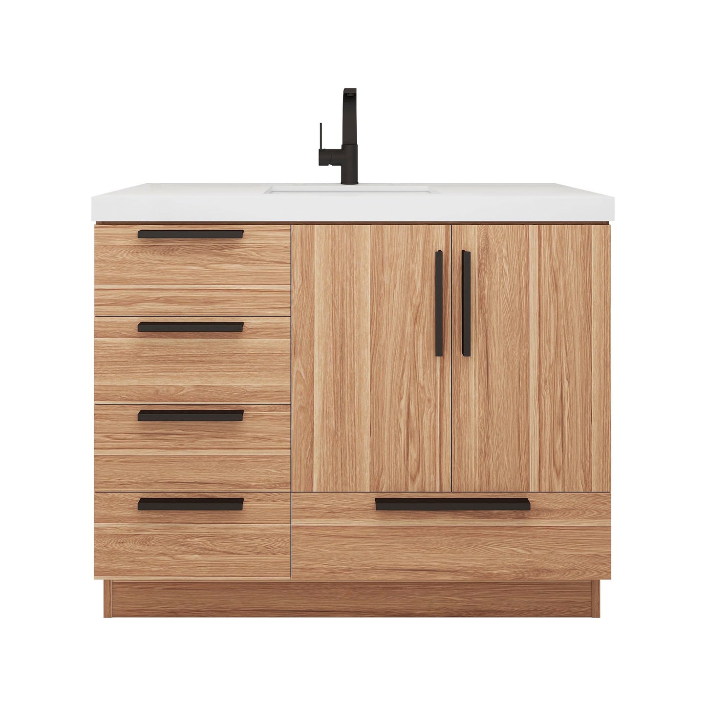 Better Vanity Carla 24" -84" Freestanding Bathroom Vanity with Reinforced Acrylic Sink, Soft-Close Doors & Drawers, Fully Assembled