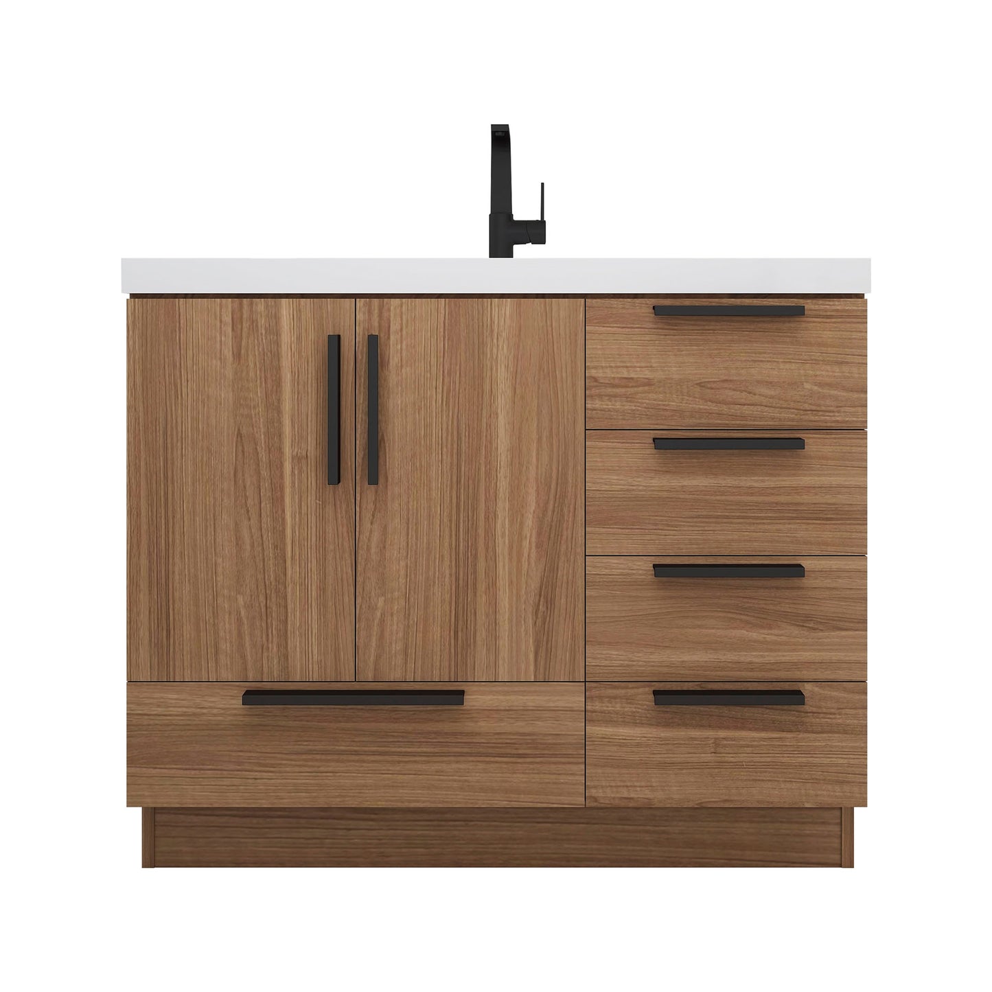Better Vanity Carla 24" -84" Freestanding Bathroom Vanity with Reinforced Acrylic Sink, Soft-Close Doors & Drawers, Fully Assembled