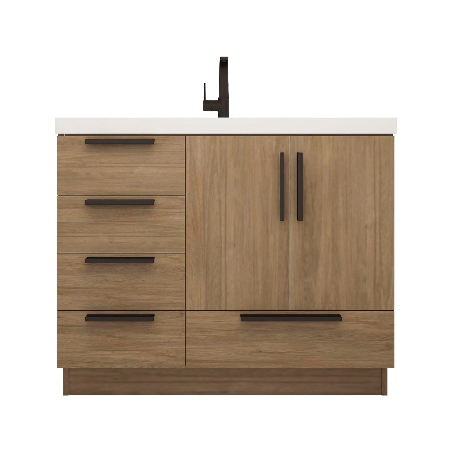 Better Vanity Carla 24" -84" Freestanding Bathroom Vanity with Reinforced Acrylic Sink, Soft-Close Doors & Drawers, Fully Assembled