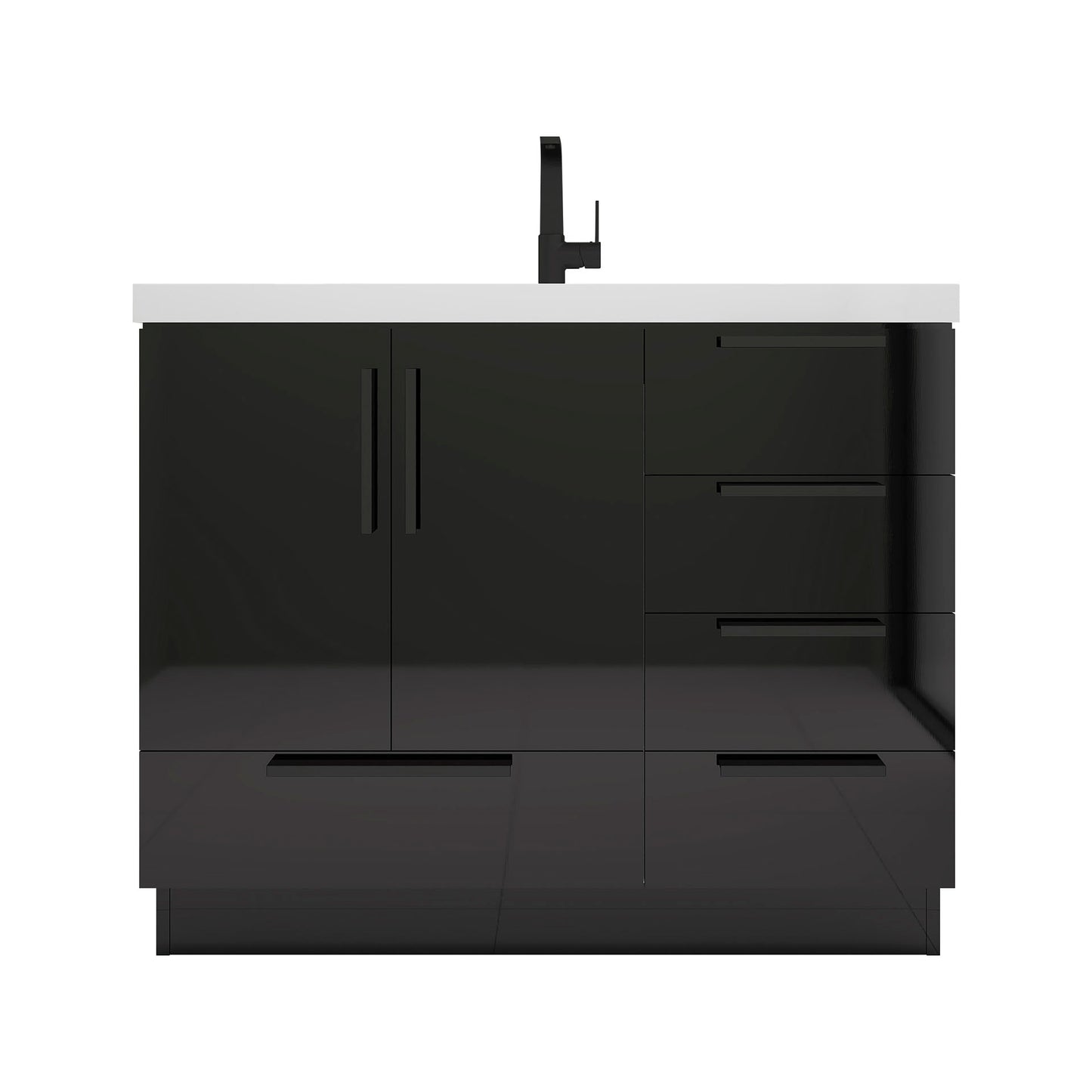 Better Vanity Carla 24" -84" Freestanding Bathroom Vanity with Reinforced Acrylic Sink, Soft-Close Doors & Drawers, Fully Assembled