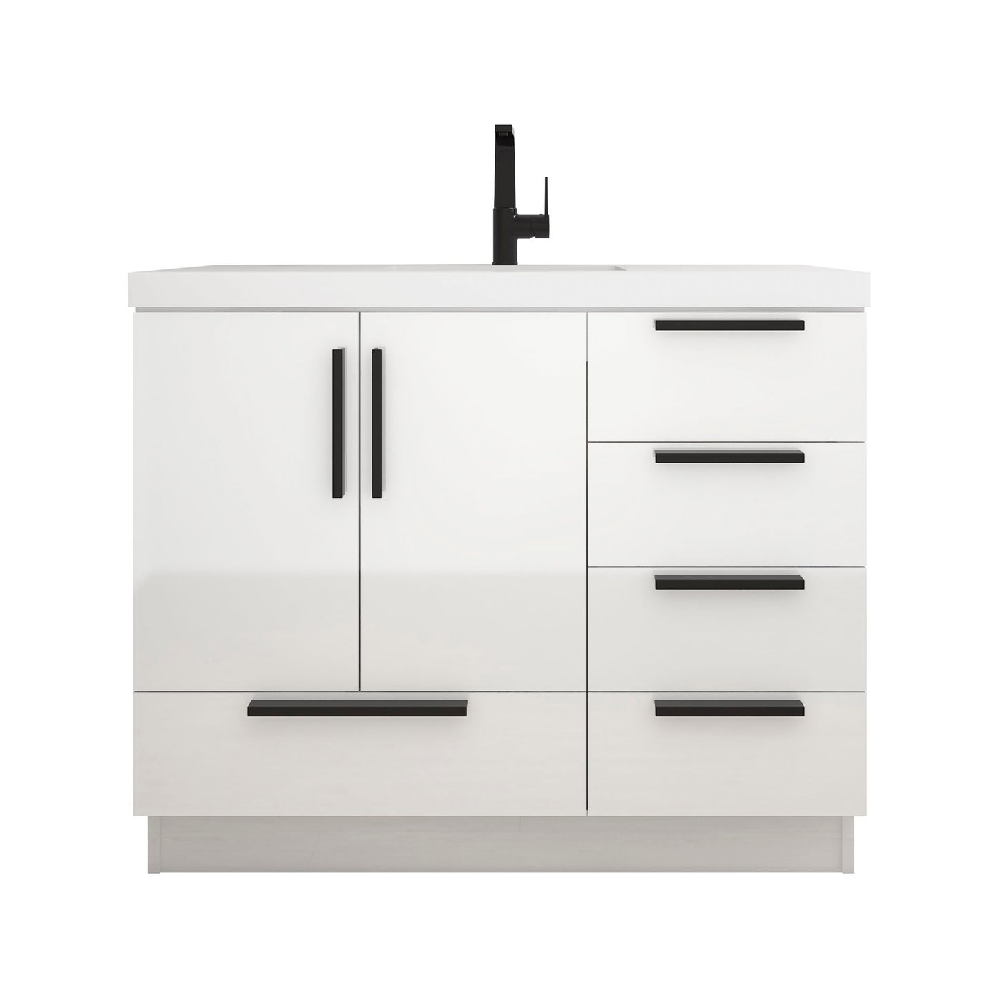 Better Vanity Carla 24" -84" Freestanding Bathroom Vanity with Reinforced Acrylic Sink, Soft-Close Doors & Drawers, Fully Assembled