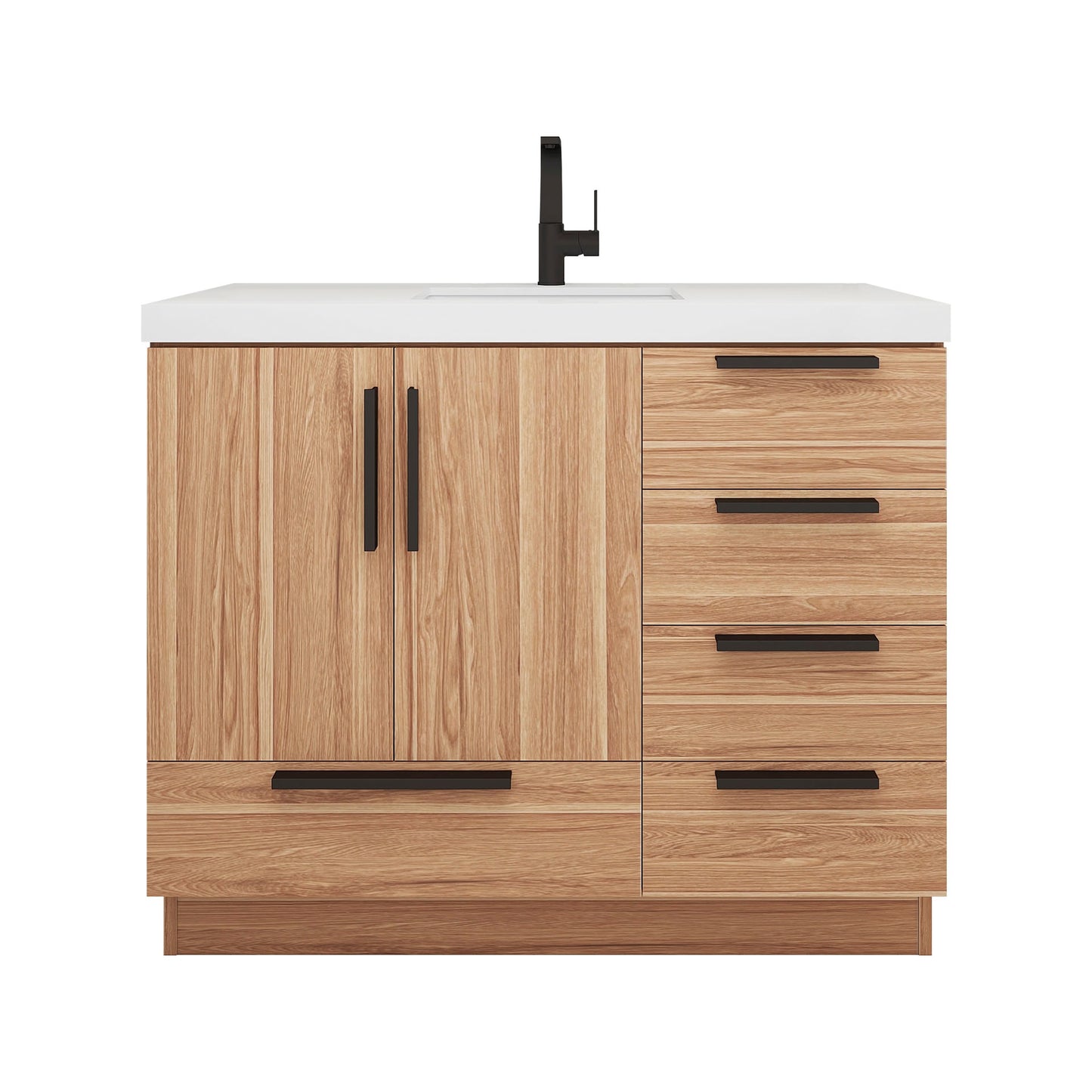 Better Vanity Carla 24" -84" Freestanding Bathroom Vanity with Reinforced Acrylic Sink, Soft-Close Doors & Drawers, Fully Assembled