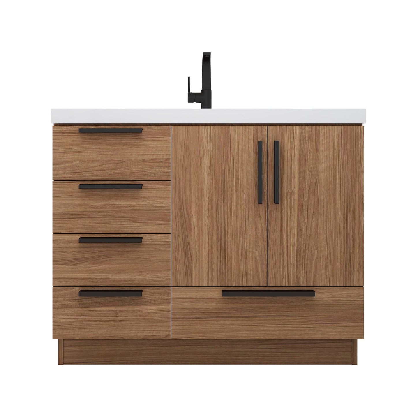 Better Vanity Carla 24" -84" Freestanding Bathroom Vanity with Reinforced Acrylic Sink, Soft-Close Doors & Drawers, Fully Assembled