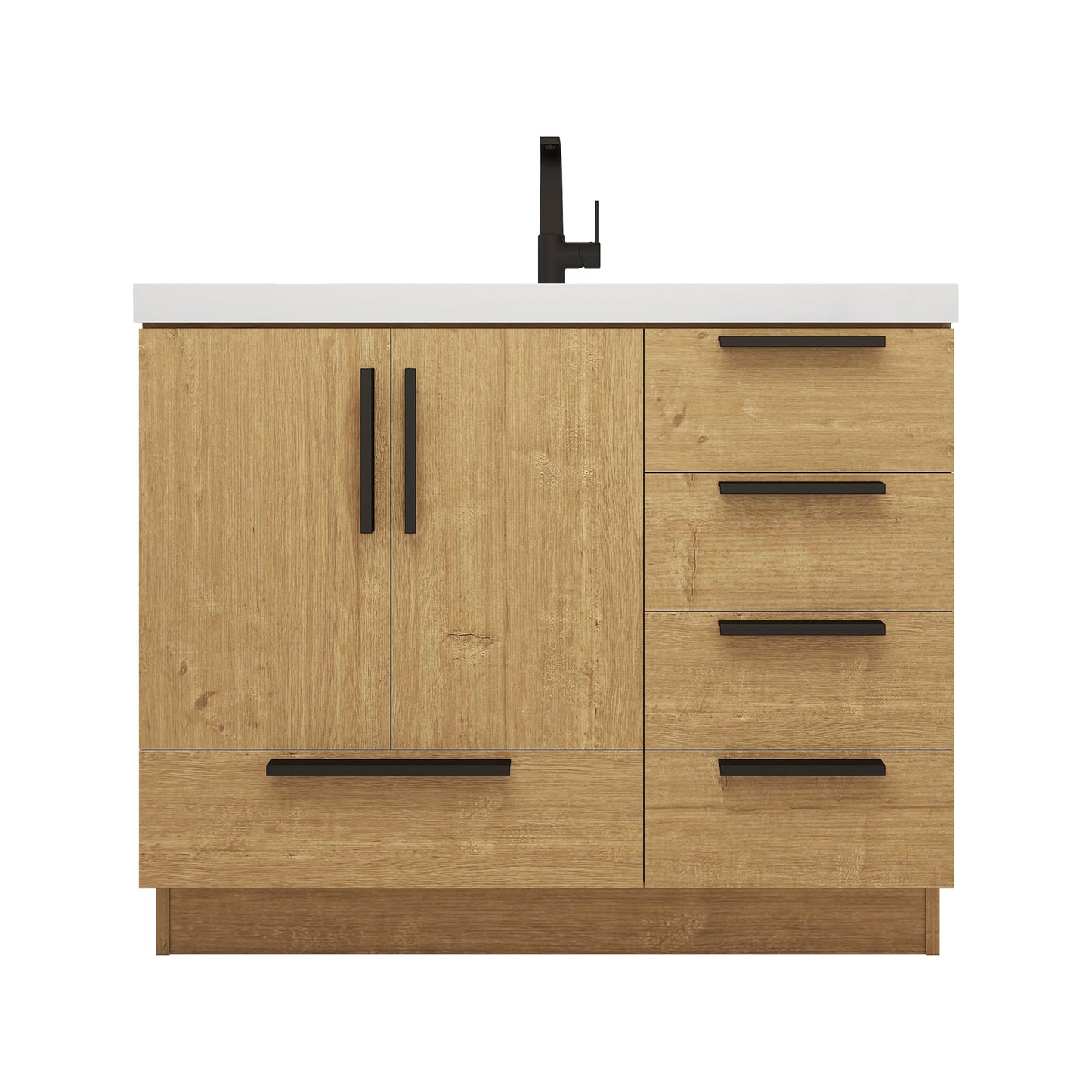 Better Vanity Carla 24" -84" Freestanding Bathroom Vanity with Reinforced Acrylic Sink, Soft-Close Doors & Drawers, Fully Assembled