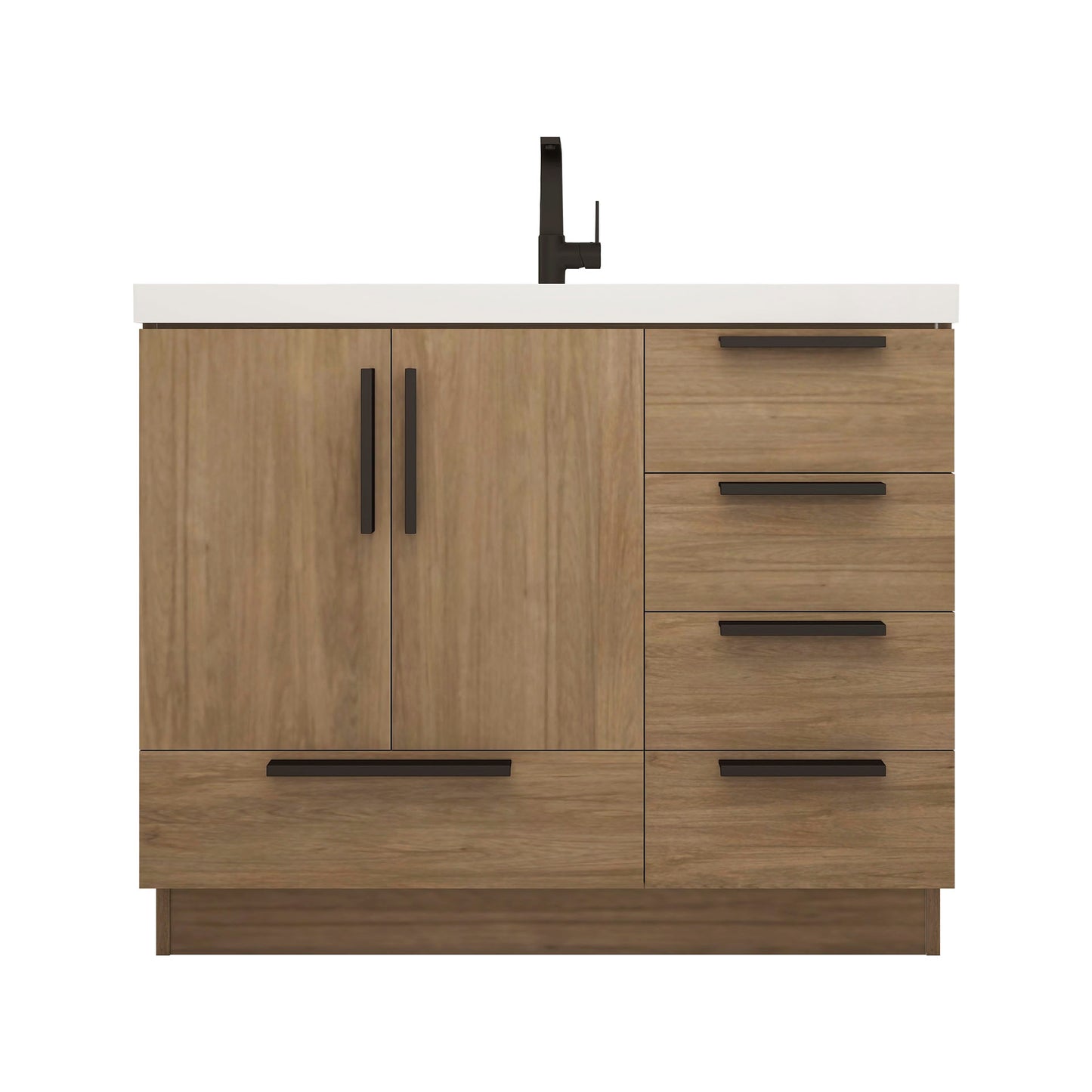 Better Vanity Carla 24" -84" Freestanding Bathroom Vanity with Reinforced Acrylic Sink, Soft-Close Doors & Drawers, Fully Assembled