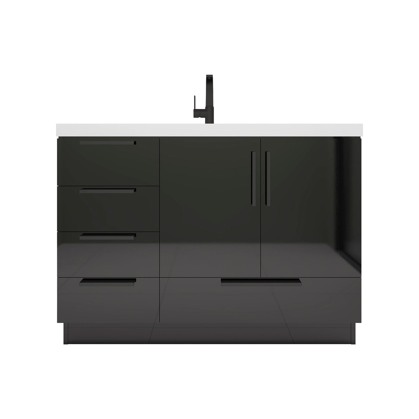 Better Vanity Carla 24" -84" Freestanding Bathroom Vanity with Reinforced Acrylic Sink, Soft-Close Doors & Drawers, Fully Assembled