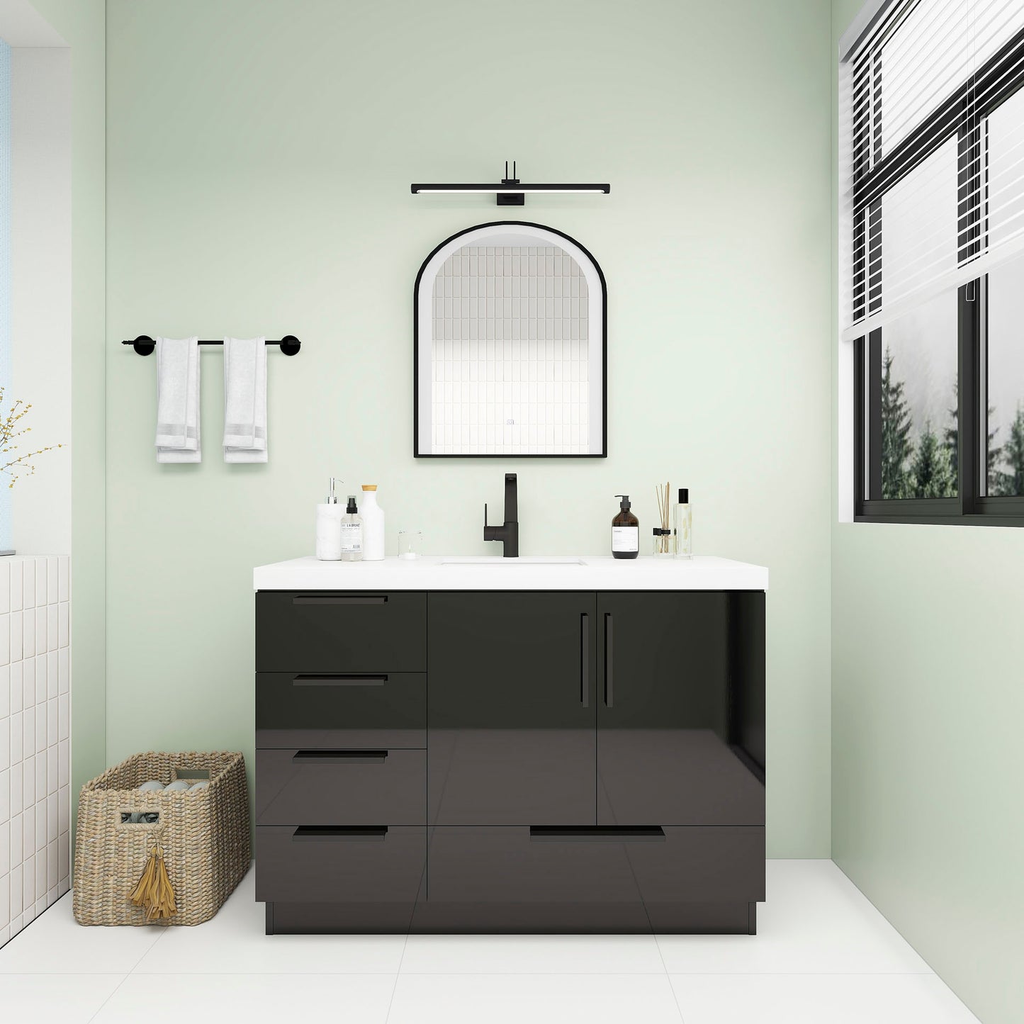 Better Vanity Carla 24" -84" Freestanding Bathroom Vanity with Reinforced Acrylic Sink, Soft-Close Doors & Drawers, Fully Assembled