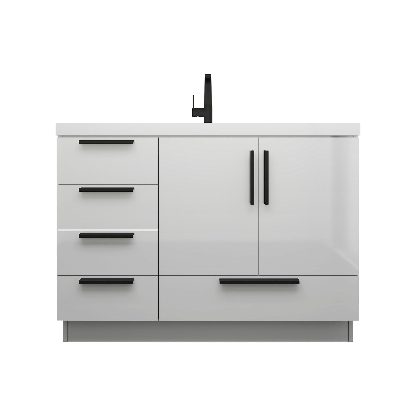 Better Vanity Carla 24" -84" Freestanding Bathroom Vanity with Reinforced Acrylic Sink, Soft-Close Doors & Drawers, Fully Assembled