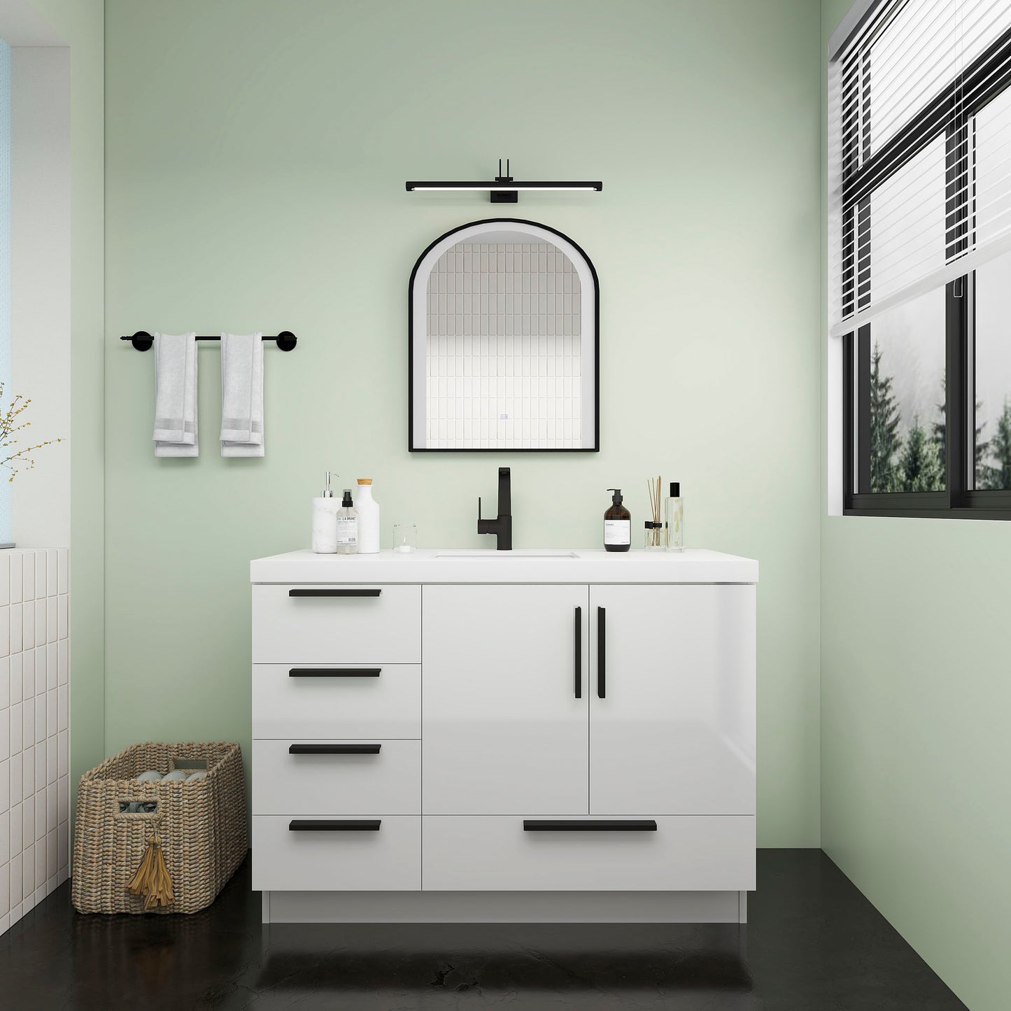 Better Vanity Carla 24" -84" Freestanding Bathroom Vanity with Reinforced Acrylic Sink, Soft-Close Doors & Drawers, Fully Assembled