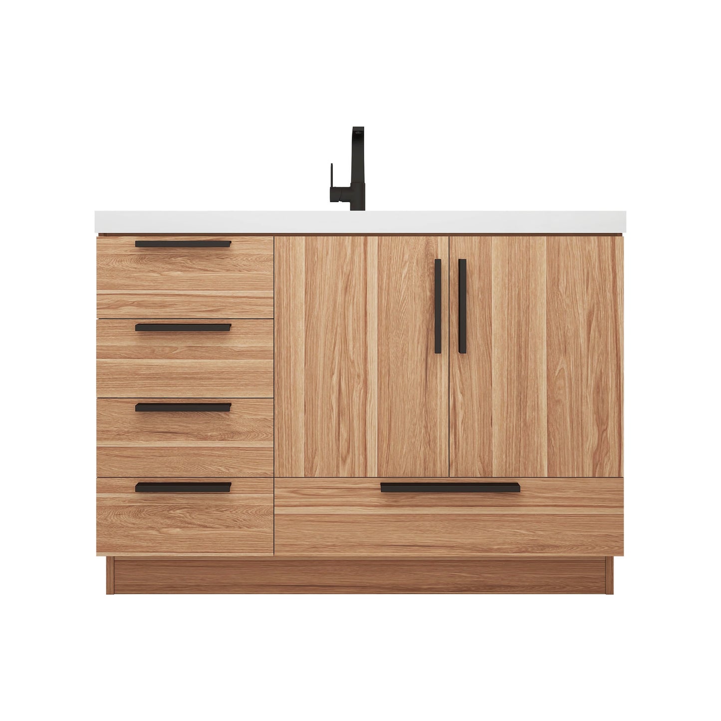 Better Vanity Carla 24" -84" Freestanding Bathroom Vanity with Reinforced Acrylic Sink, Soft-Close Doors & Drawers, Fully Assembled