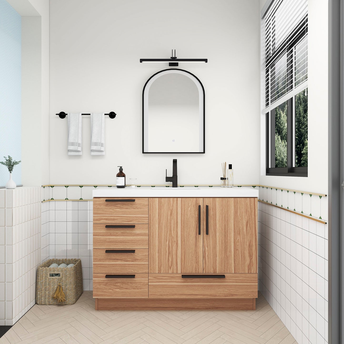Better Vanity Carla 24" -84" Freestanding Bathroom Vanity with Reinforced Acrylic Sink, Soft-Close Doors & Drawers, Fully Assembled