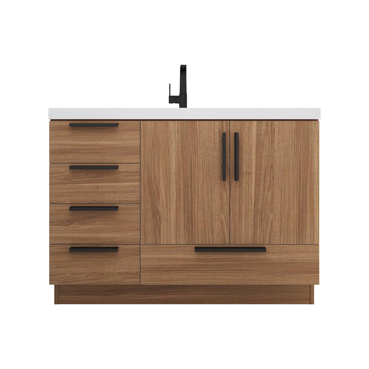 Better Vanity Carla 24" -84" Freestanding Bathroom Vanity with Reinforced Acrylic Sink, Soft-Close Doors & Drawers, Fully Assembled