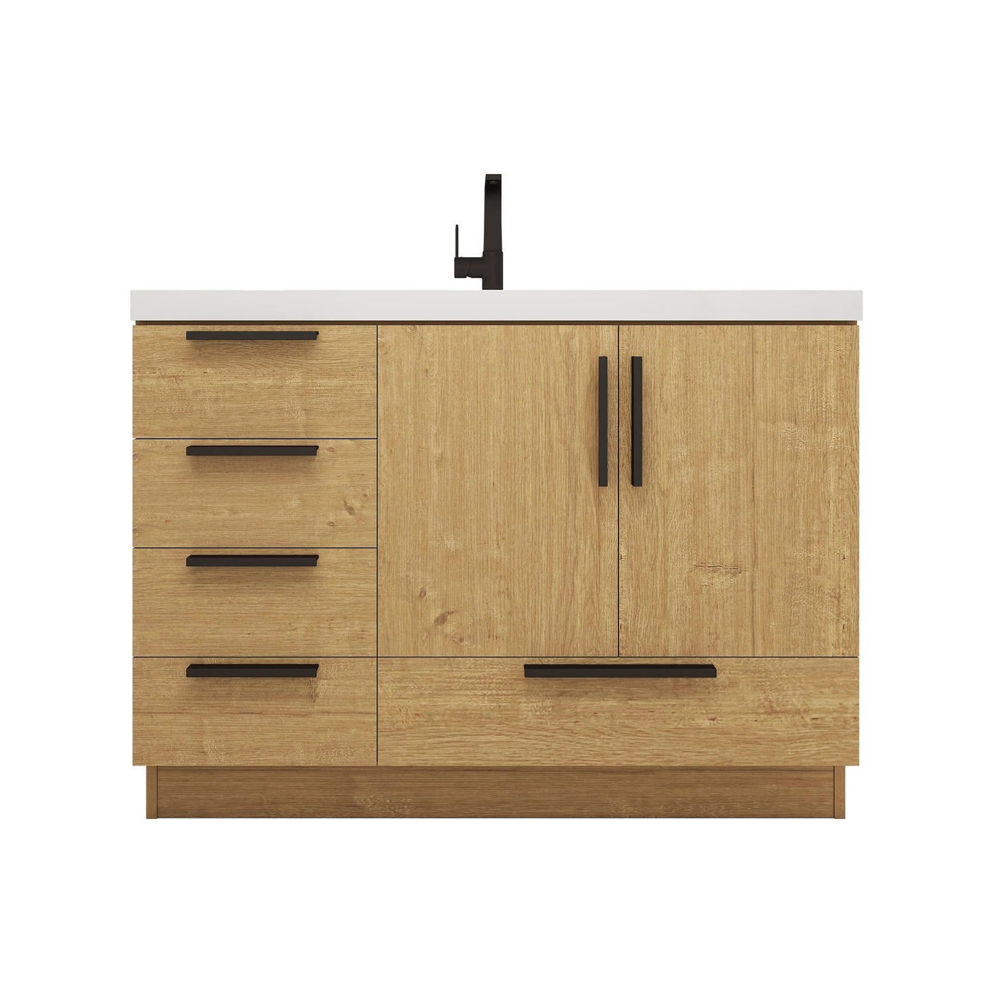 Better Vanity Carla 24" -84" Freestanding Bathroom Vanity with Reinforced Acrylic Sink, Soft-Close Doors & Drawers, Fully Assembled