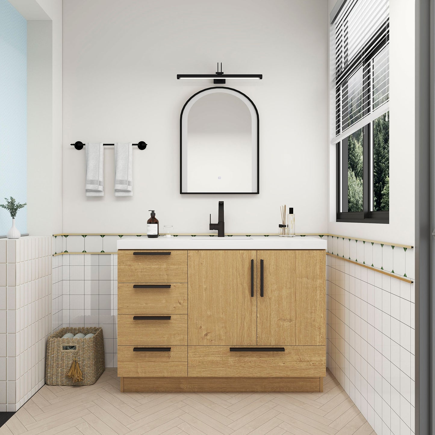 Better Vanity Carla 24" -84" Freestanding Bathroom Vanity with Reinforced Acrylic Sink, Soft-Close Doors & Drawers, Fully Assembled