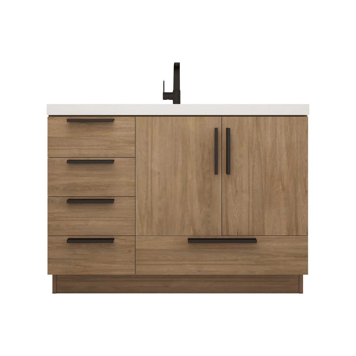 Better Vanity Carla 24" -84" Freestanding Bathroom Vanity with Reinforced Acrylic Sink, Soft-Close Doors & Drawers, Fully Assembled