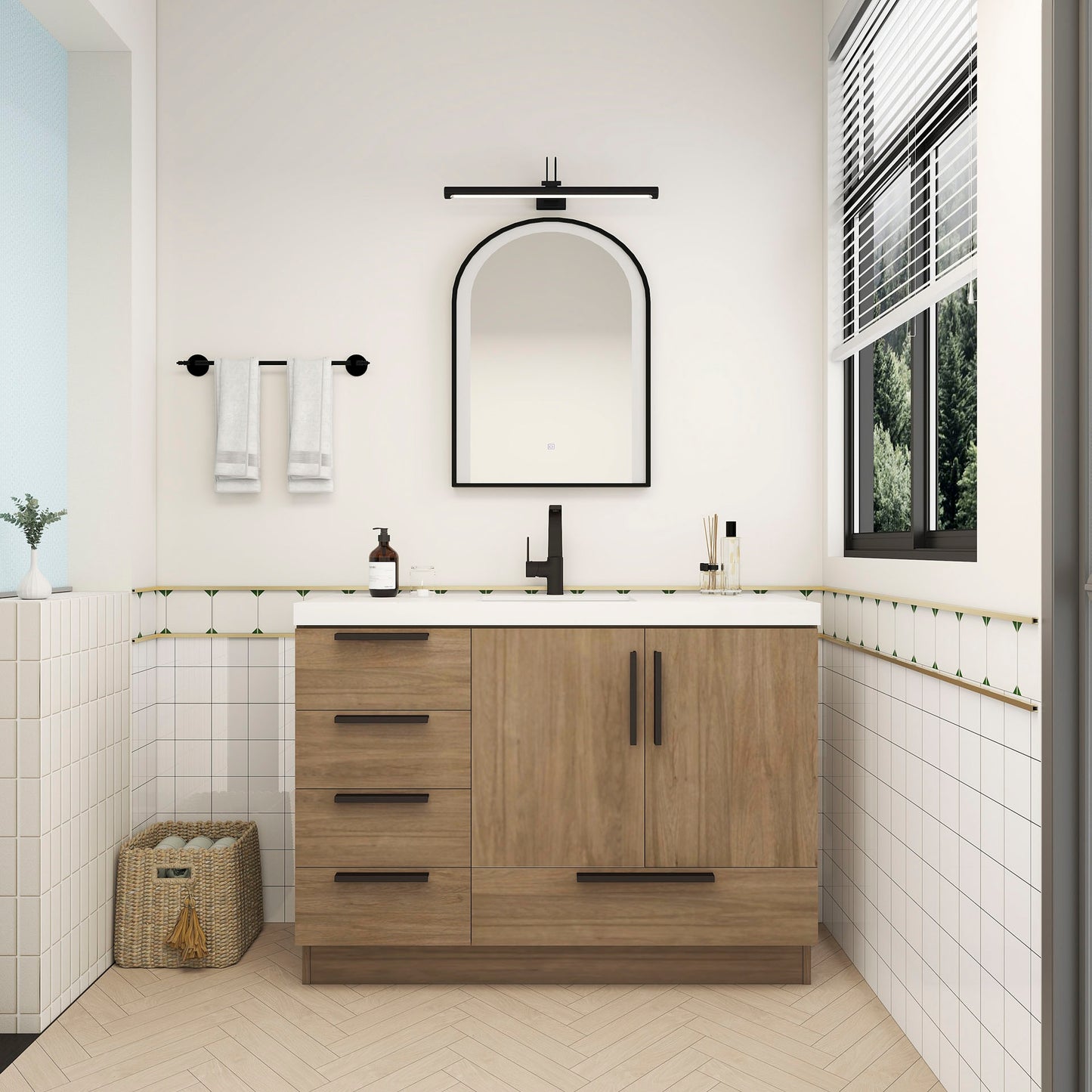 Better Vanity Carla 24" -84" Freestanding Bathroom Vanity with Reinforced Acrylic Sink, Soft-Close Doors & Drawers, Fully Assembled