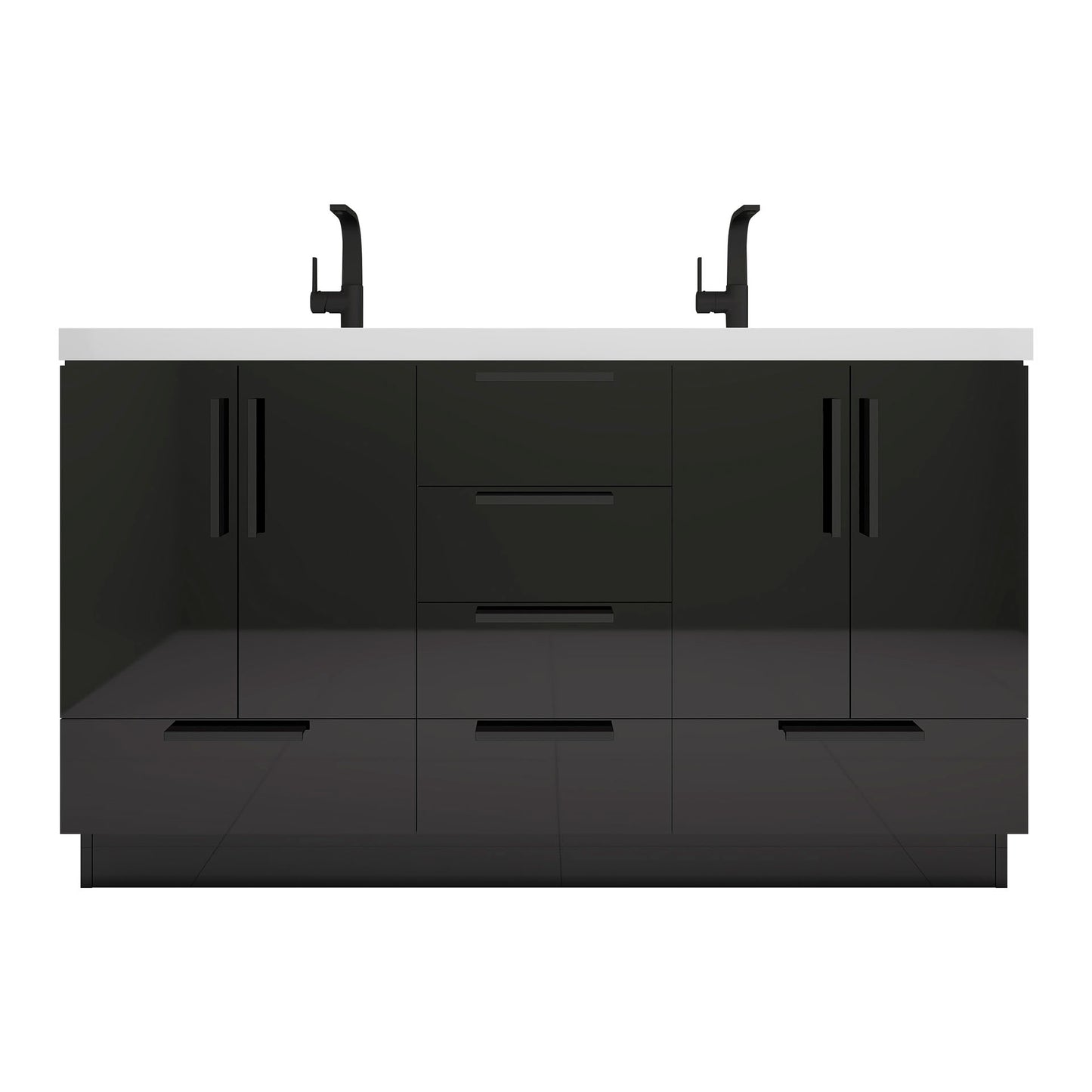 Better Vanity Carla 24" -84" Freestanding Bathroom Vanity with Reinforced Acrylic Sink, Soft-Close Doors & Drawers, Fully Assembled
